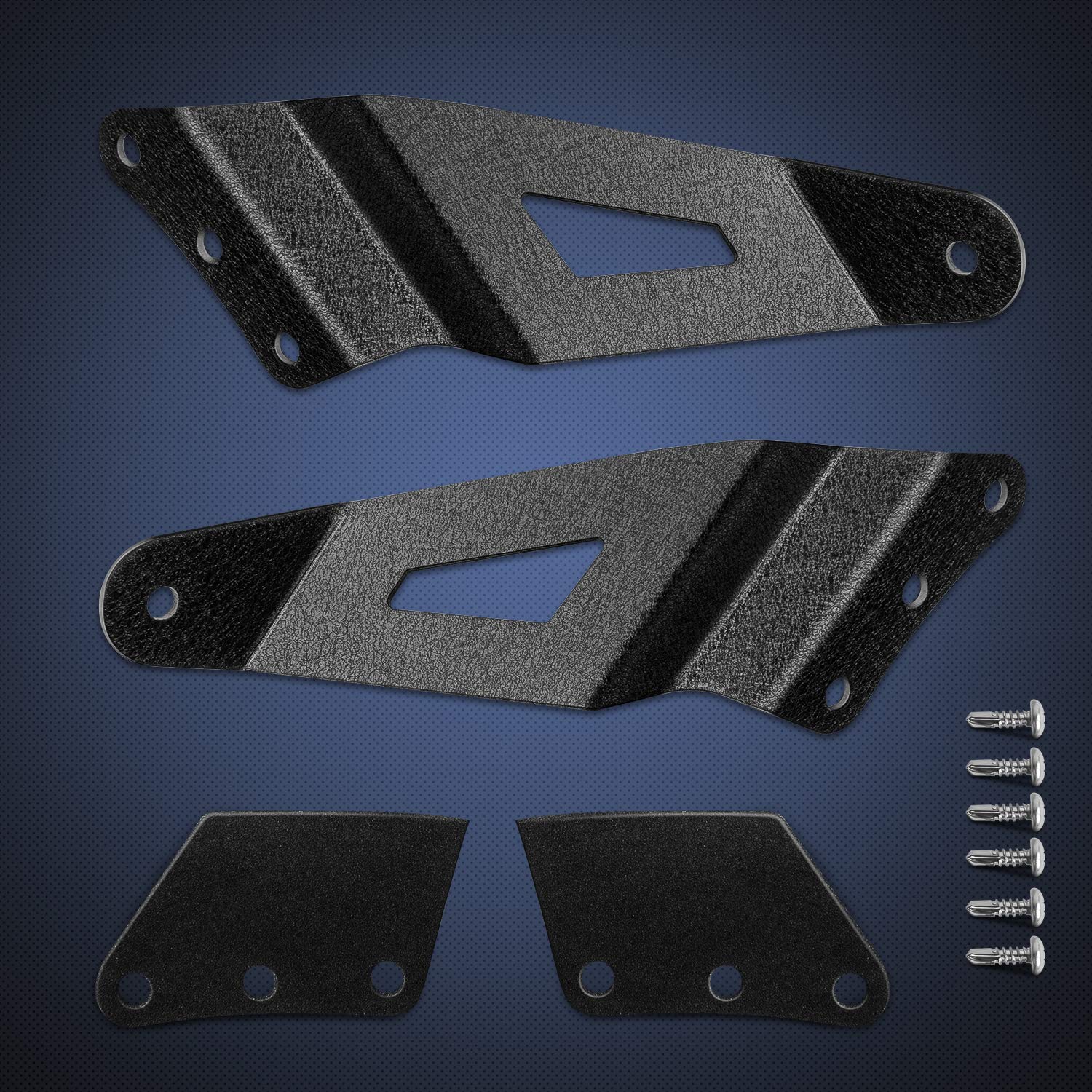 Nilight 90030B 2Pcs 50” Curved Led Light Bar Bracket At Upper Windshield Roof Cab For 99-06 Chevy Silverado Suburban Avalanche Tahoe & Gmc Yukon Sierra, 2 Years Warranty,Black