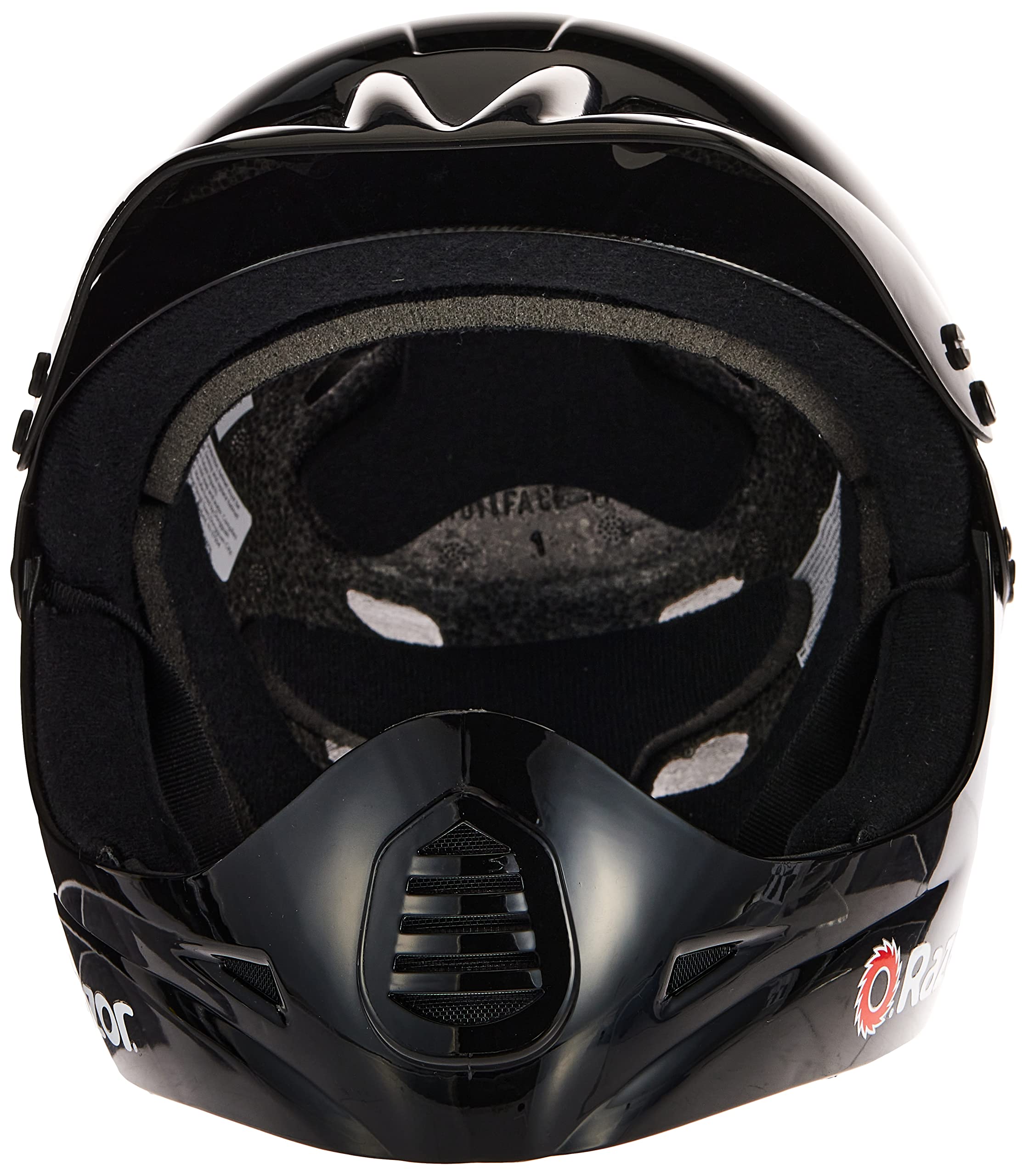 Razor Full Face Youth Bicycle Helmet - Lightweight Plastic, Adjustable Straps, Padded Interior, 17 Vents, Black, Model 97775