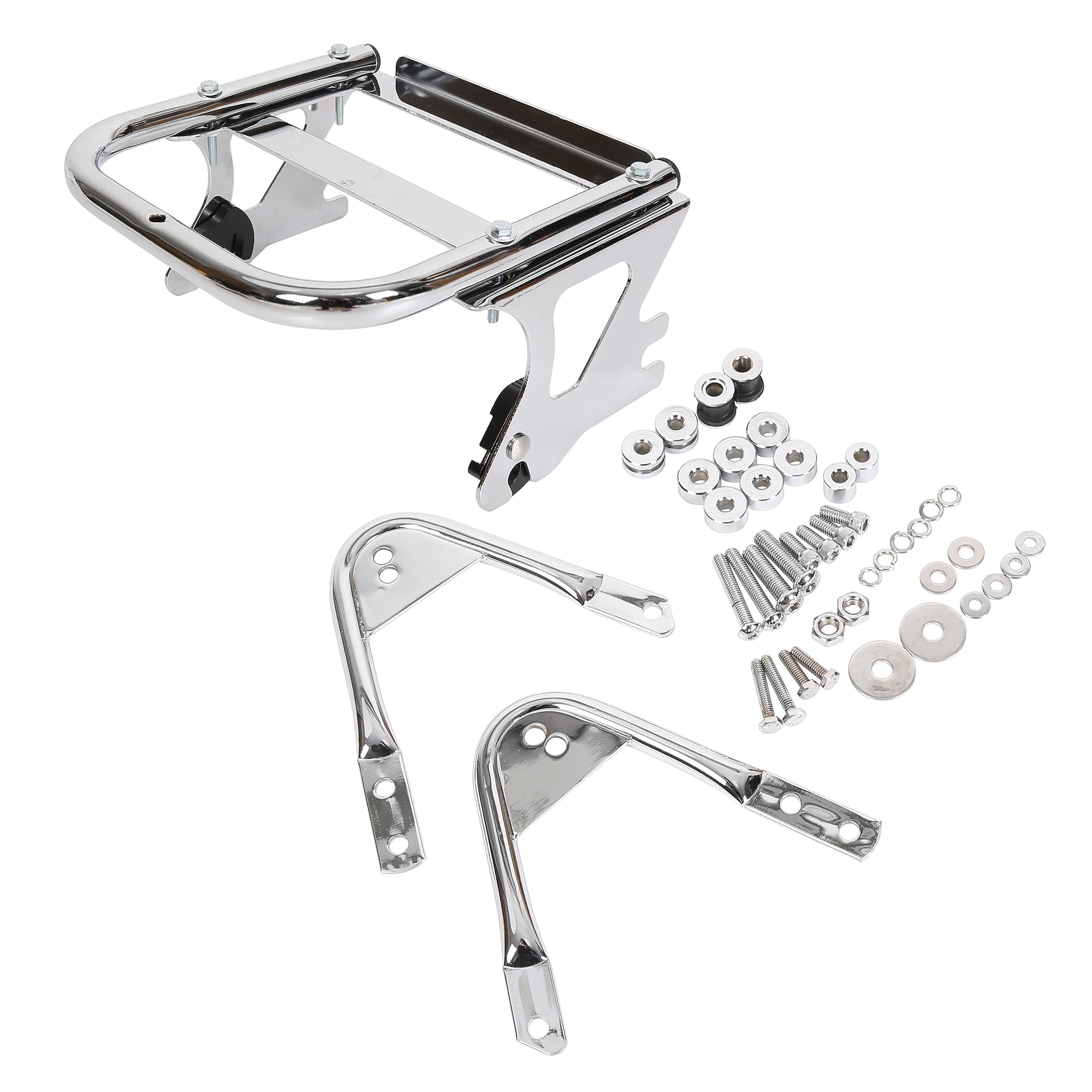 Ecotric Detachable Two Up Tour Pack Luggage Rack W/Docking Hardware Kit Compatible With 1997-2008 Harley Touring Road King Elect