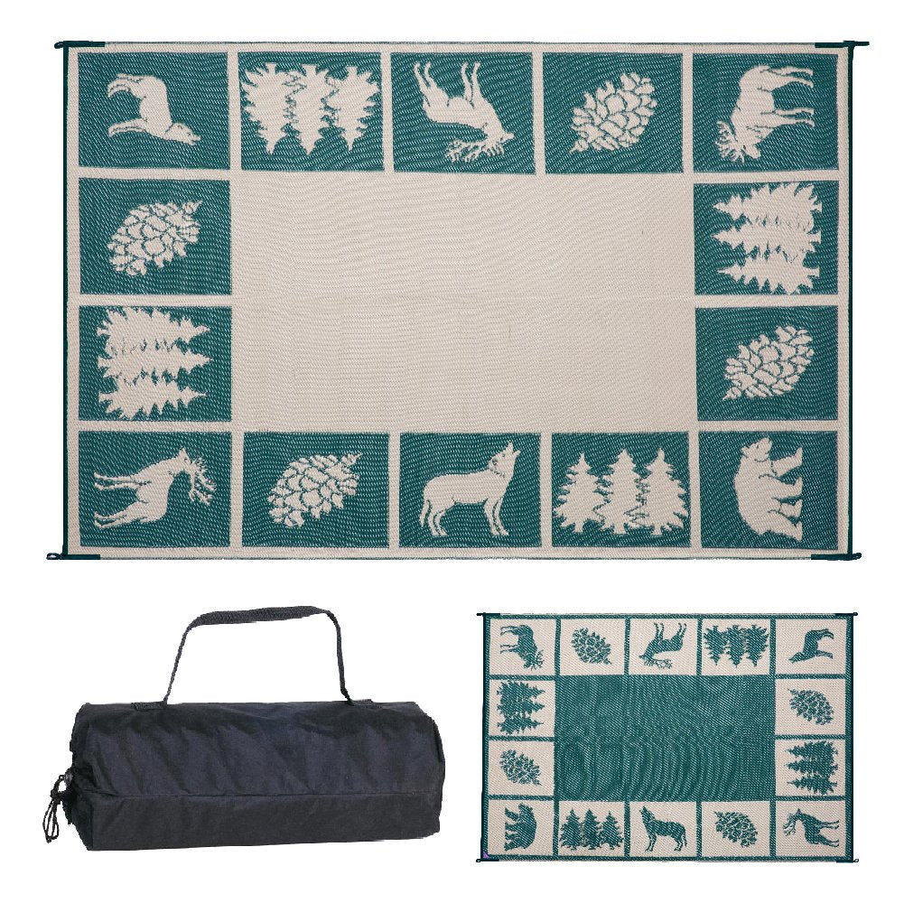 Stylish Camping 229124 9'X12' Reversible Mat, Plastic Straw Rug, Large Floor Mat For Outdoors, Rv, Patio, Backyard, Picnic, Beac