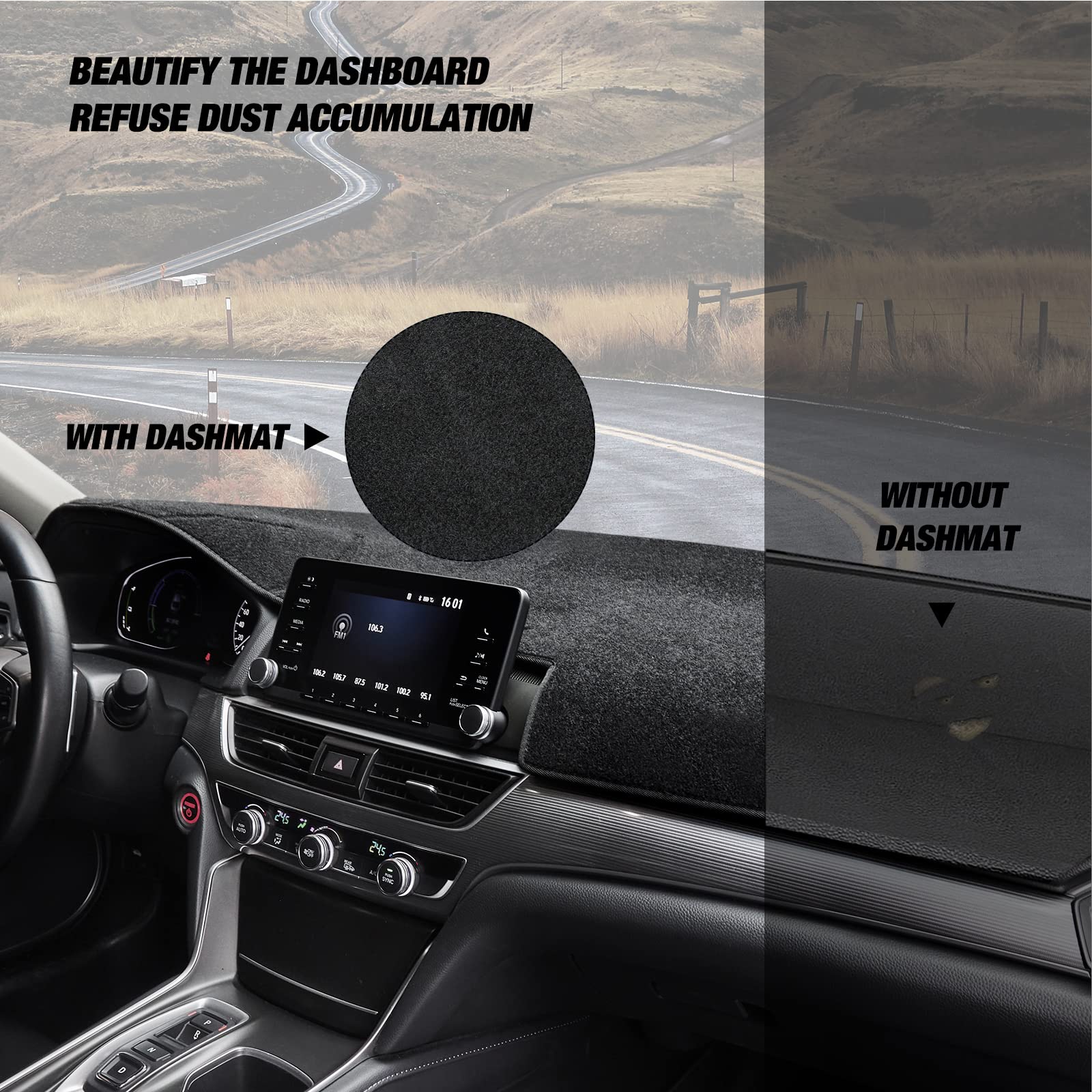 Berksyde Dashboard Dash Cover Mat Carpet Compatible With 2010-2014 Dodge Ram 1500 2500 3500 (Black)