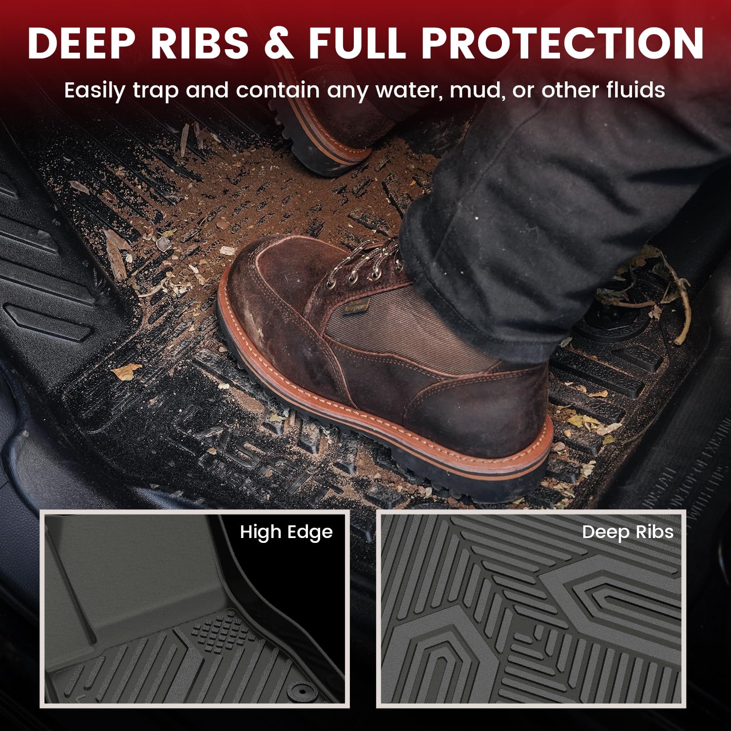 Lasfit Floor Mats & Cargo Liner For Chevrolet Malibu 2016-2025 Car Mats (Not Fit Hybrid), All Weather Tpe Custom Fit Floor Mats