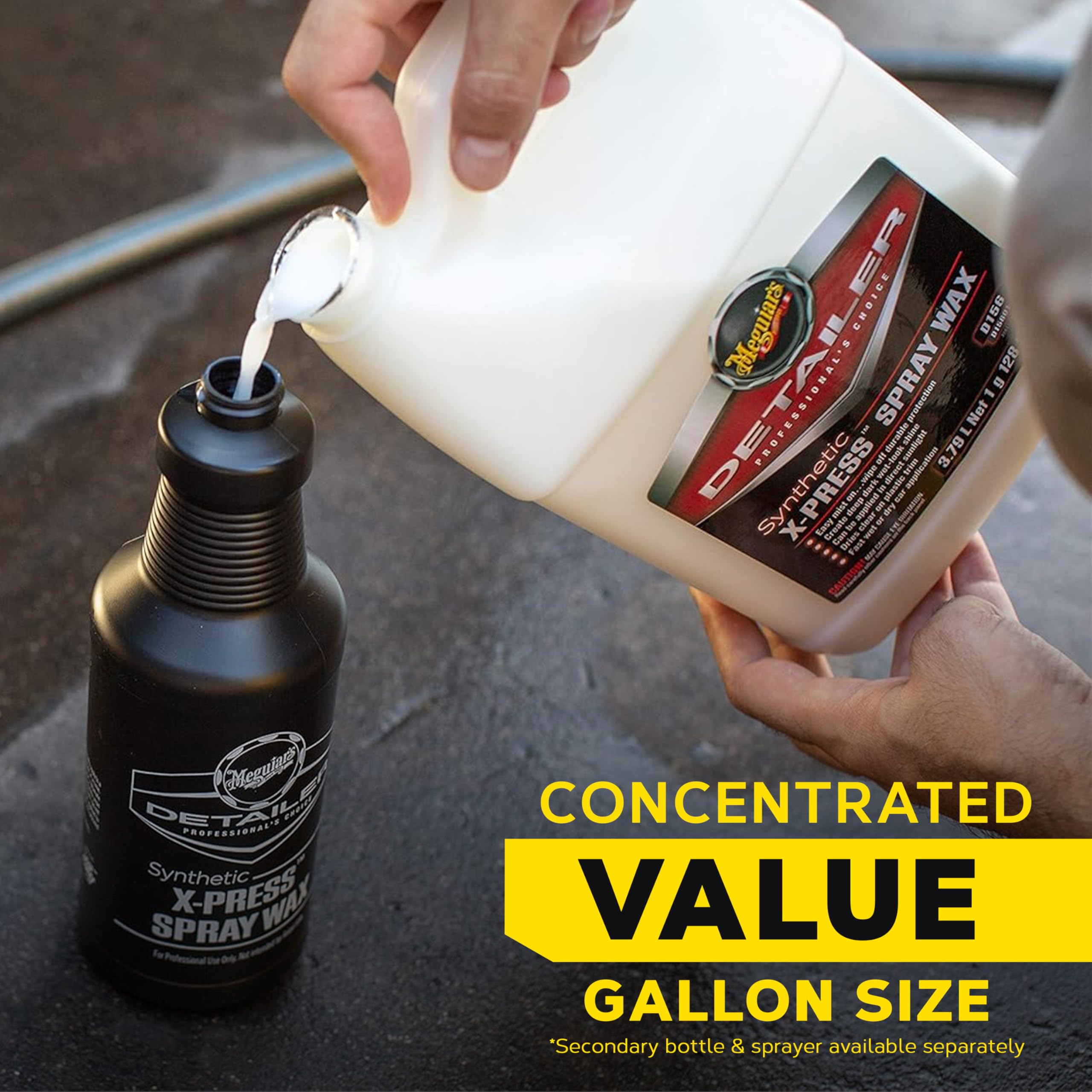 Meguiar's D15601 Synthetic X-Press Spray Wax, 128 Fl Oz, Deep Shine, Wet/Dry Application, Ideal for Car Detailing