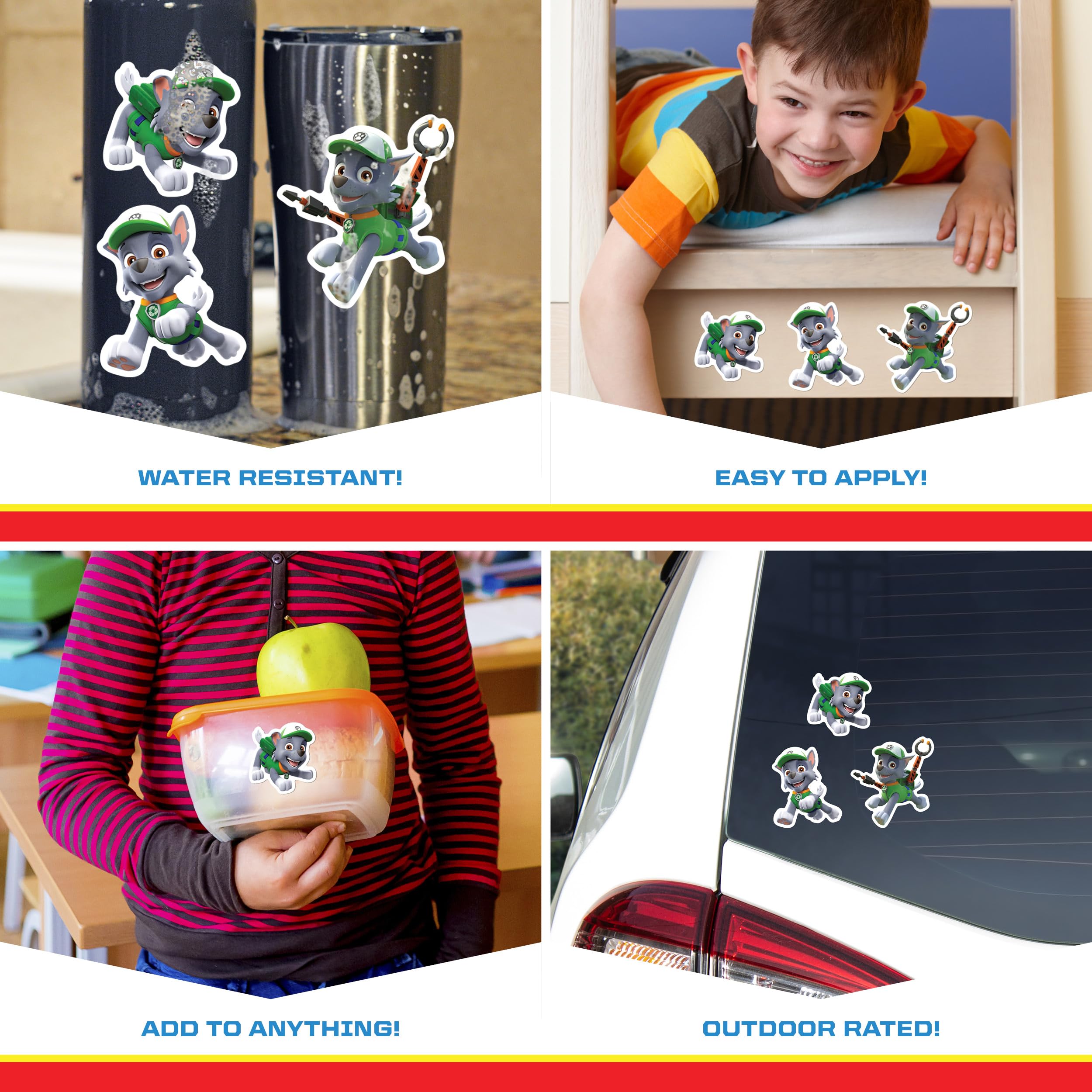 Paw Patrol Rocky Decals - Set Of 3 Vinyl Stickers For Kids And Adults - Vinyl Decals For Laptop, Tumbler, Water Bottle, Vehicles