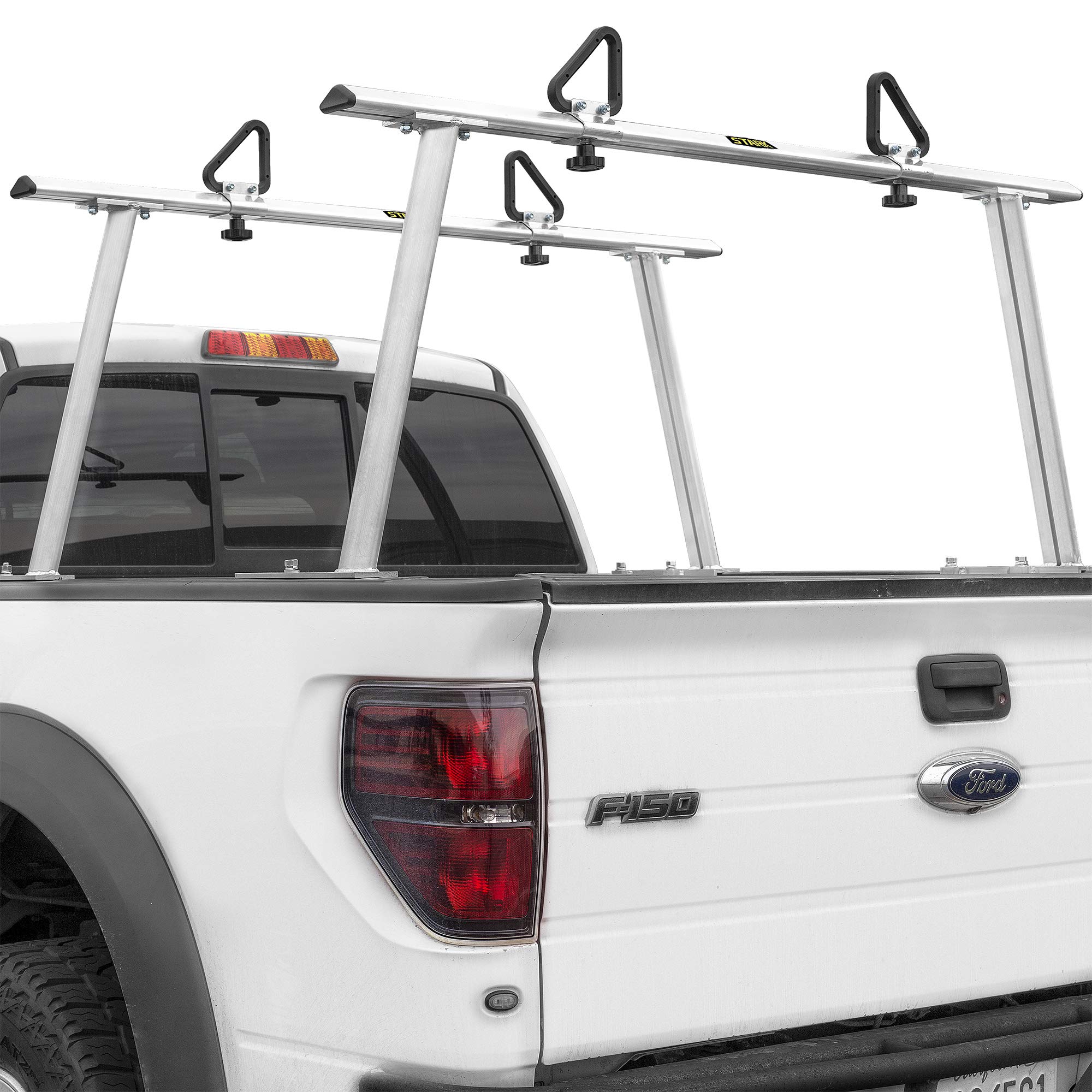 Stark USA Universal Truck Rack Extendable Aluminum Pick Up Truck Ladder Rack Contractor Pipe Rack (No-Drilling Required) 1,000lb