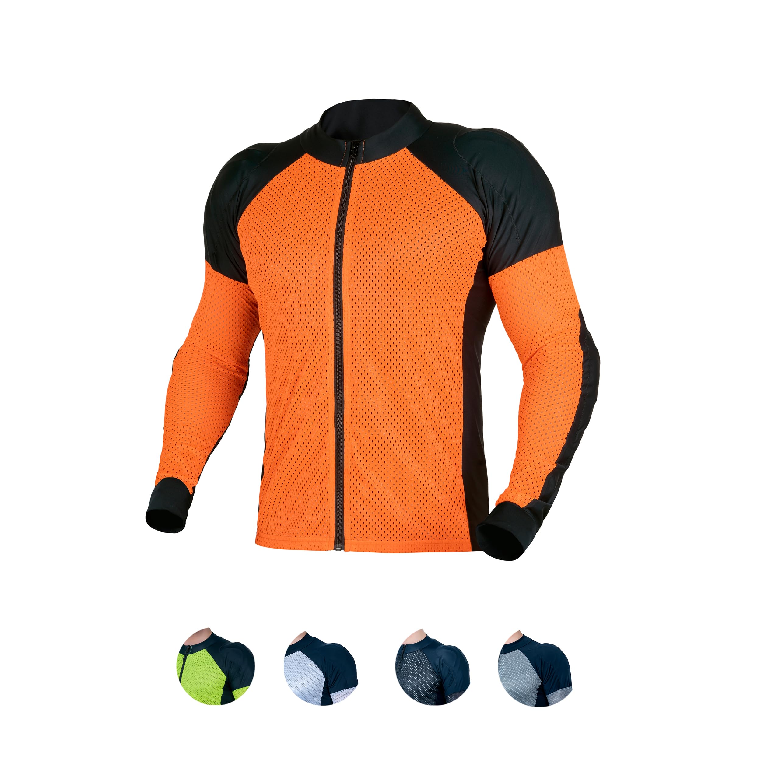 Wicked Stock Men'S Orange 4Xl Motorcycle Mesh Shirt - Ce Level2 Armored - Summer Motorcycle Shirt