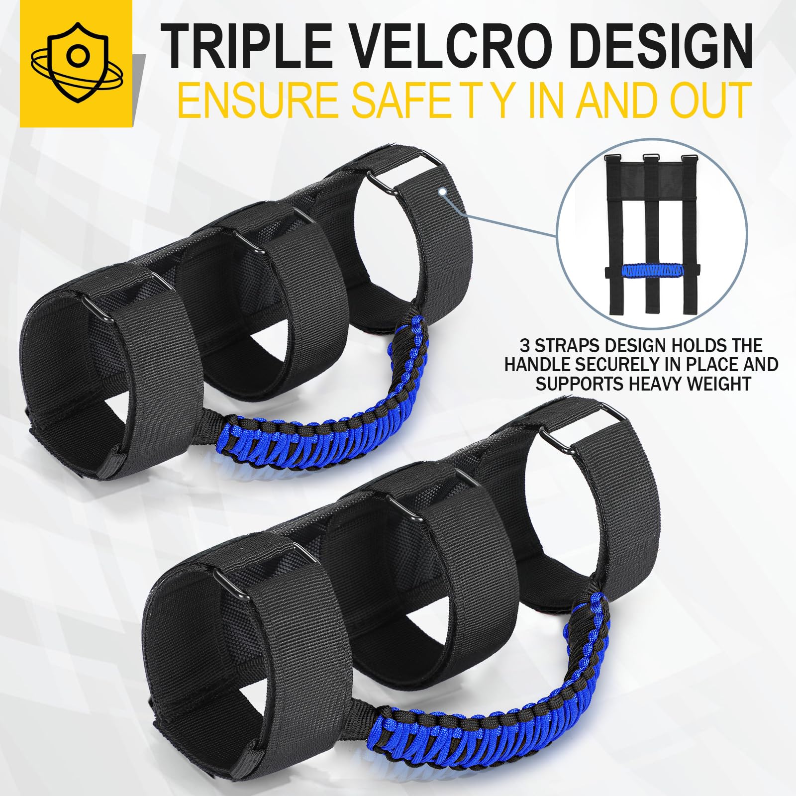 Moveland Grab Handles For Jeep Wrangler - Upgrade Metal Buckle Paracord Grip Handle - Roll Bar Grab Handles For Jeep Wrangler Jl