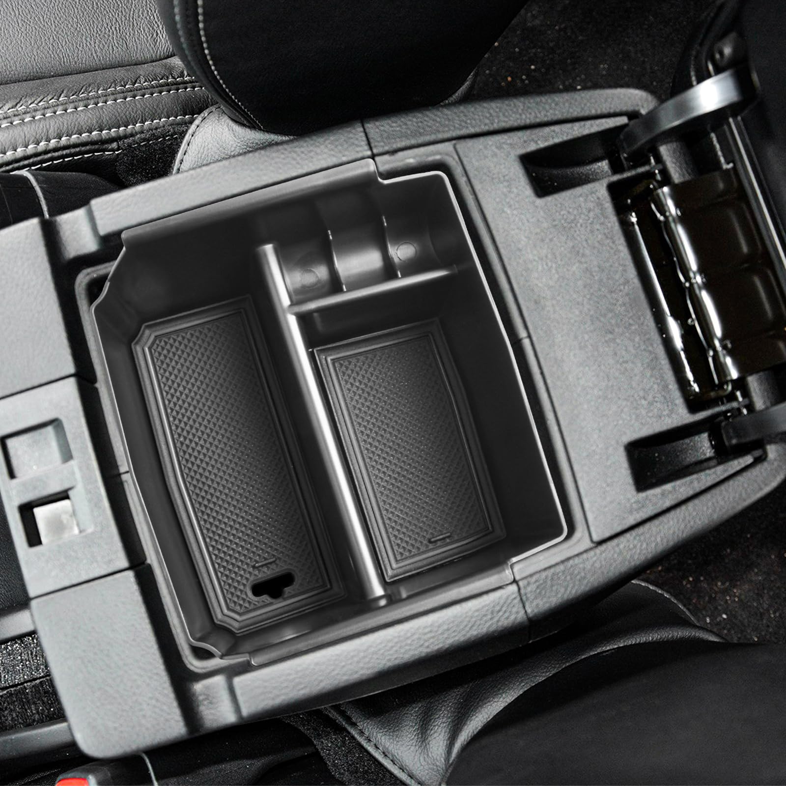 Tacobro Center Console Organizer Tray For Jeep Wrangler Jk And Jku 2011-2018 Accessories, Unlimited And 2 Door, Including Rubicon, Sport, Sahara Storage Box Insert Tray,Not For 2018 Jl/Jlu, Black Trim