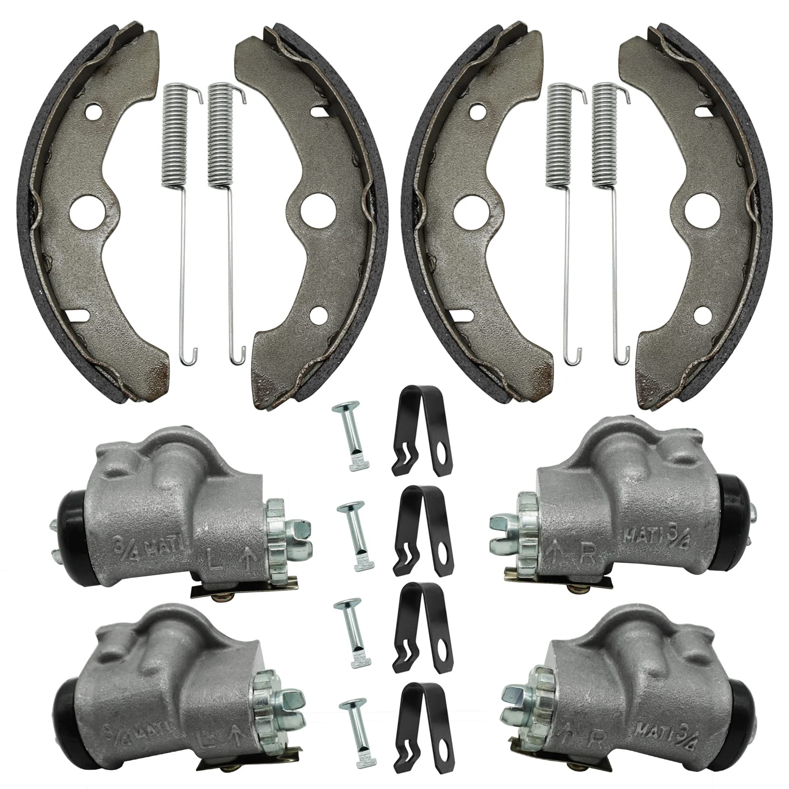 M Mati Front Brake Wheel Cylinders Left&Right All Four With Shoes For Yamaha Big Bear 350 Kodiak 400 Yfm350 Yfm400 1989-1998