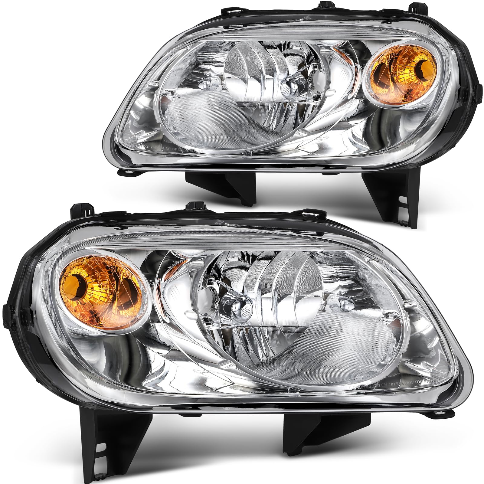 LBRST Headlights Fit 2006-2011 for HHR Driver & Passenger Side Headlight Assembly Chrome Housing GM2502262
