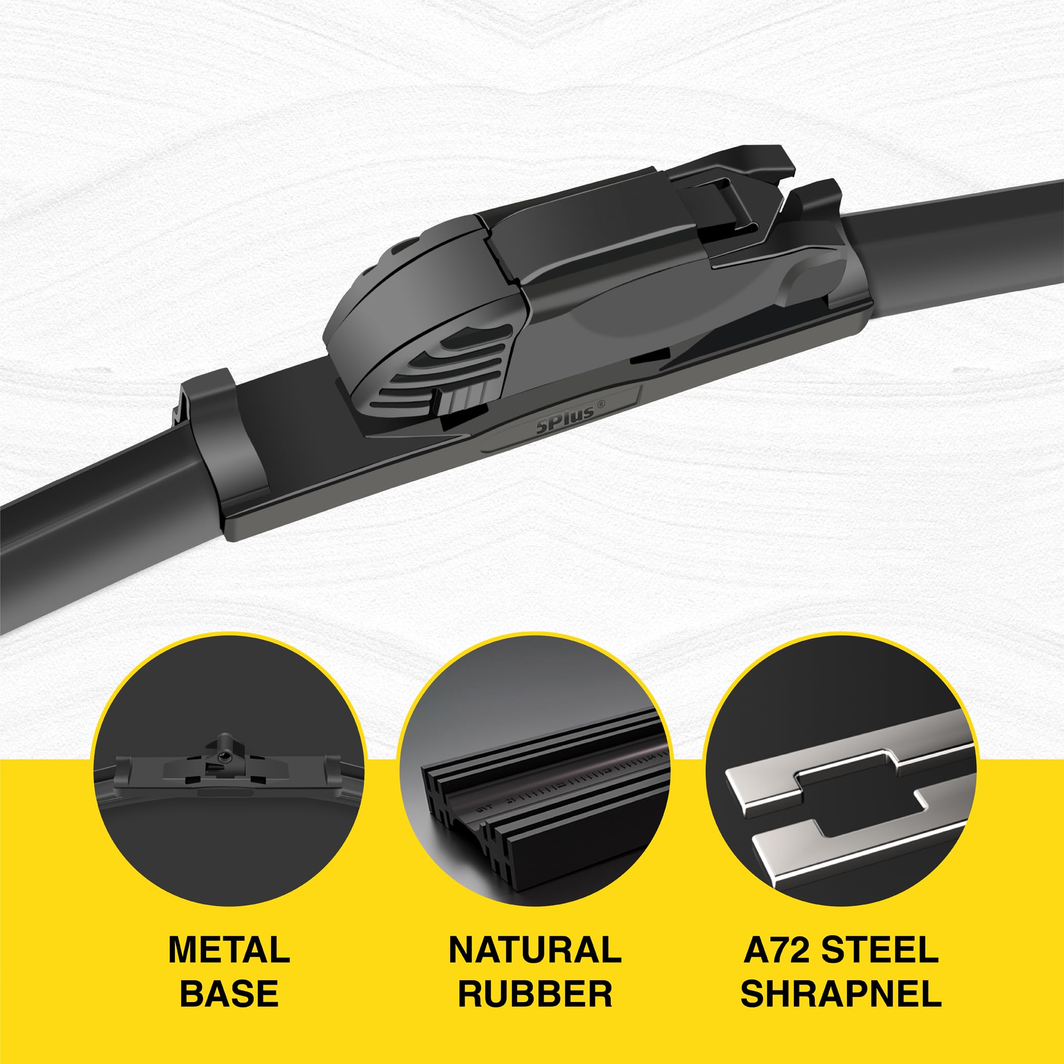 5 Plus 24 And 21 Inch Windshield Wiper Blades(Set Of 2), Automotive Replacement Windshield Wiper Blades - Oem Quality Premium Al