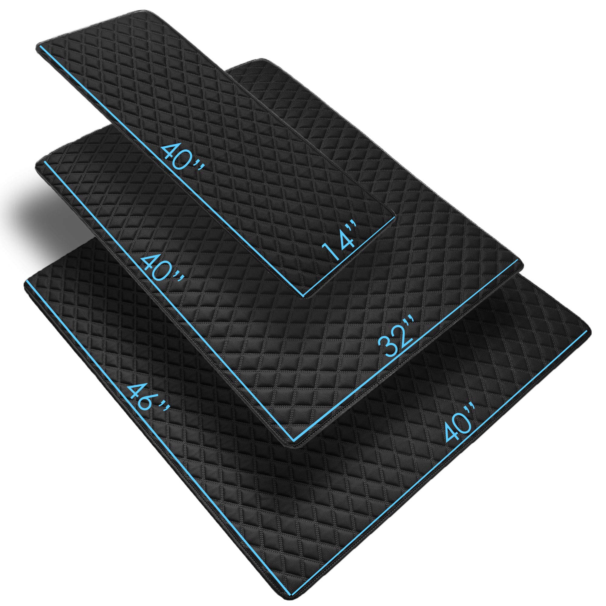 Fh Group F16501Black-46 Deluxe Heavy Duty Faux Leather Diamond Pattern Multi-Purpose Black Automotive Cargo Liner Fits Most Cars