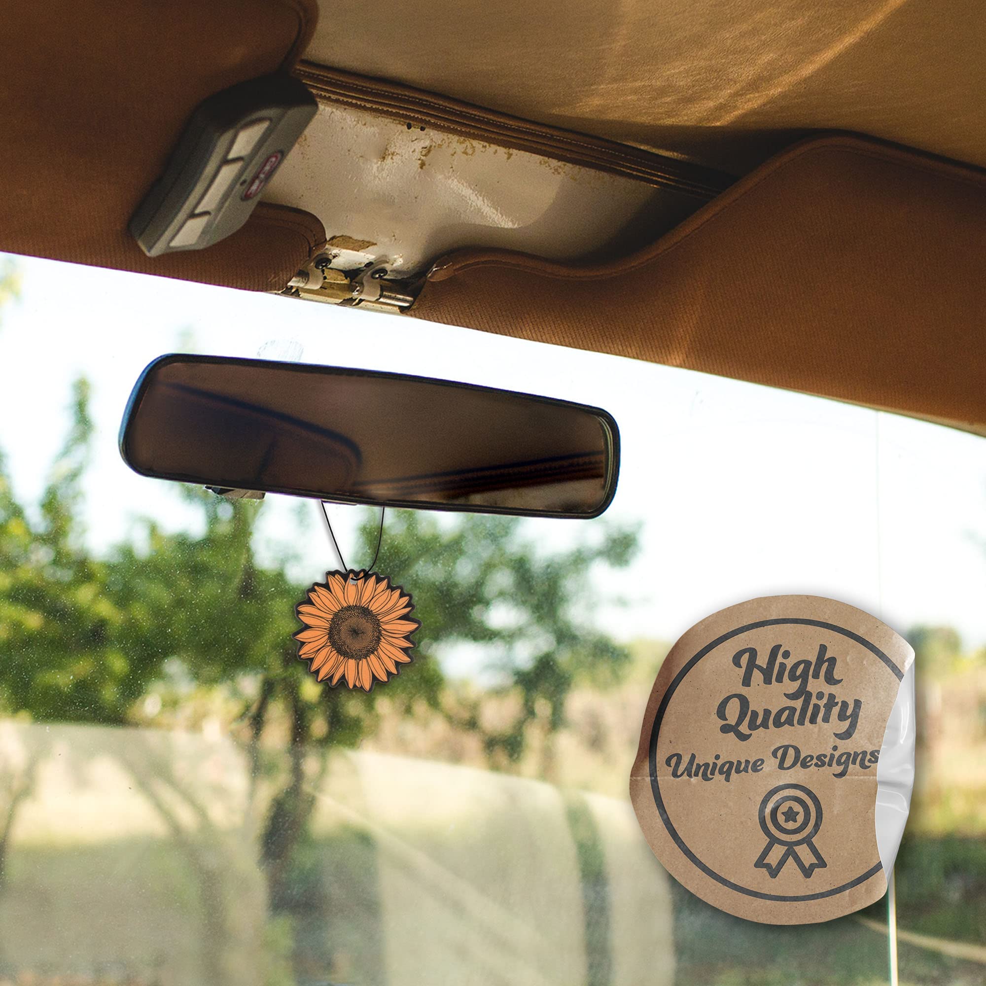 Sunflower Car Air Freshener 3 Pack Scented With Essential Oils (3 Pack)