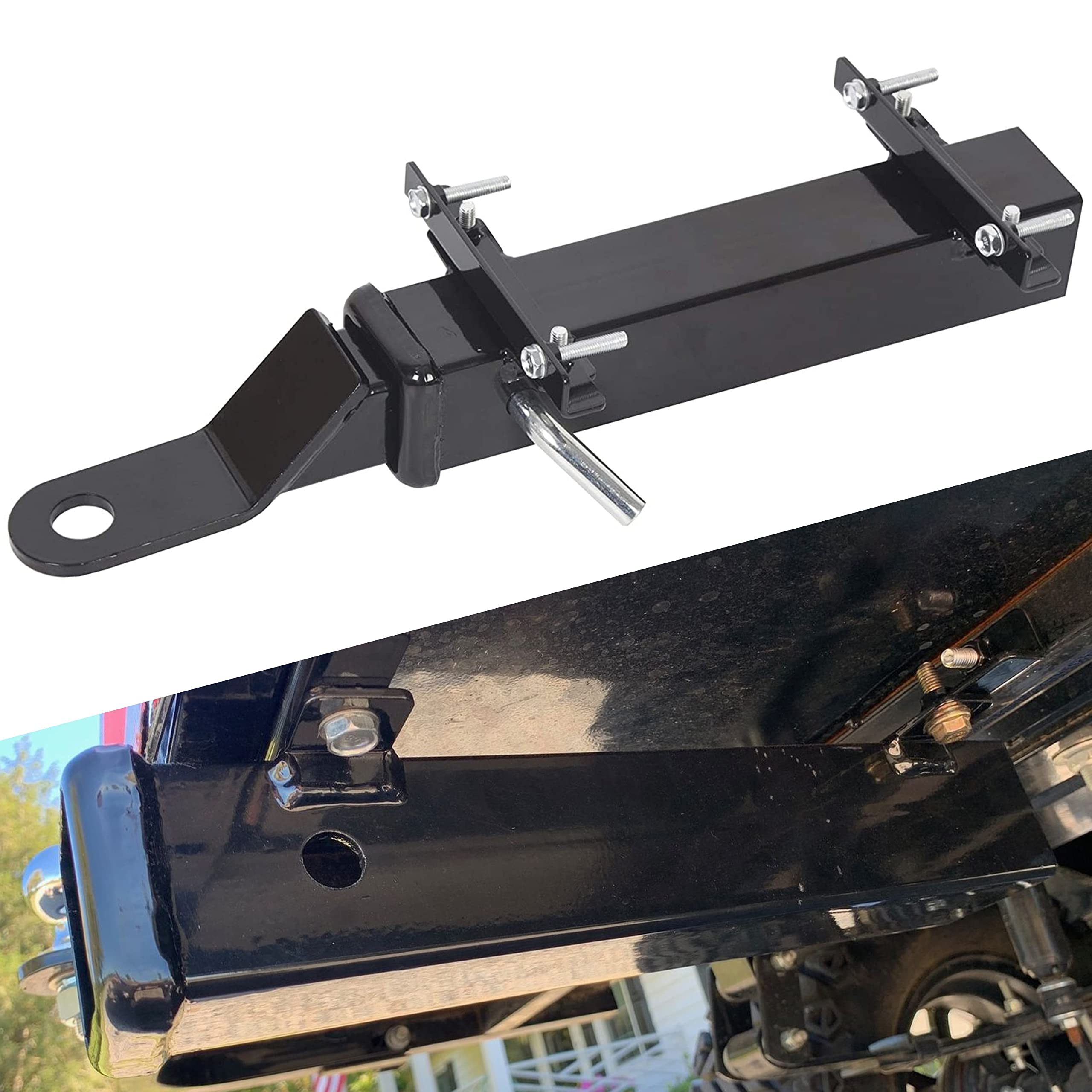 ECOTRIC Universal Golf Cart Trailer Hitch w/2'' Receiver for Step on Back Compatible with Club Car EZGO Yamaha Trailer Hitch, Go