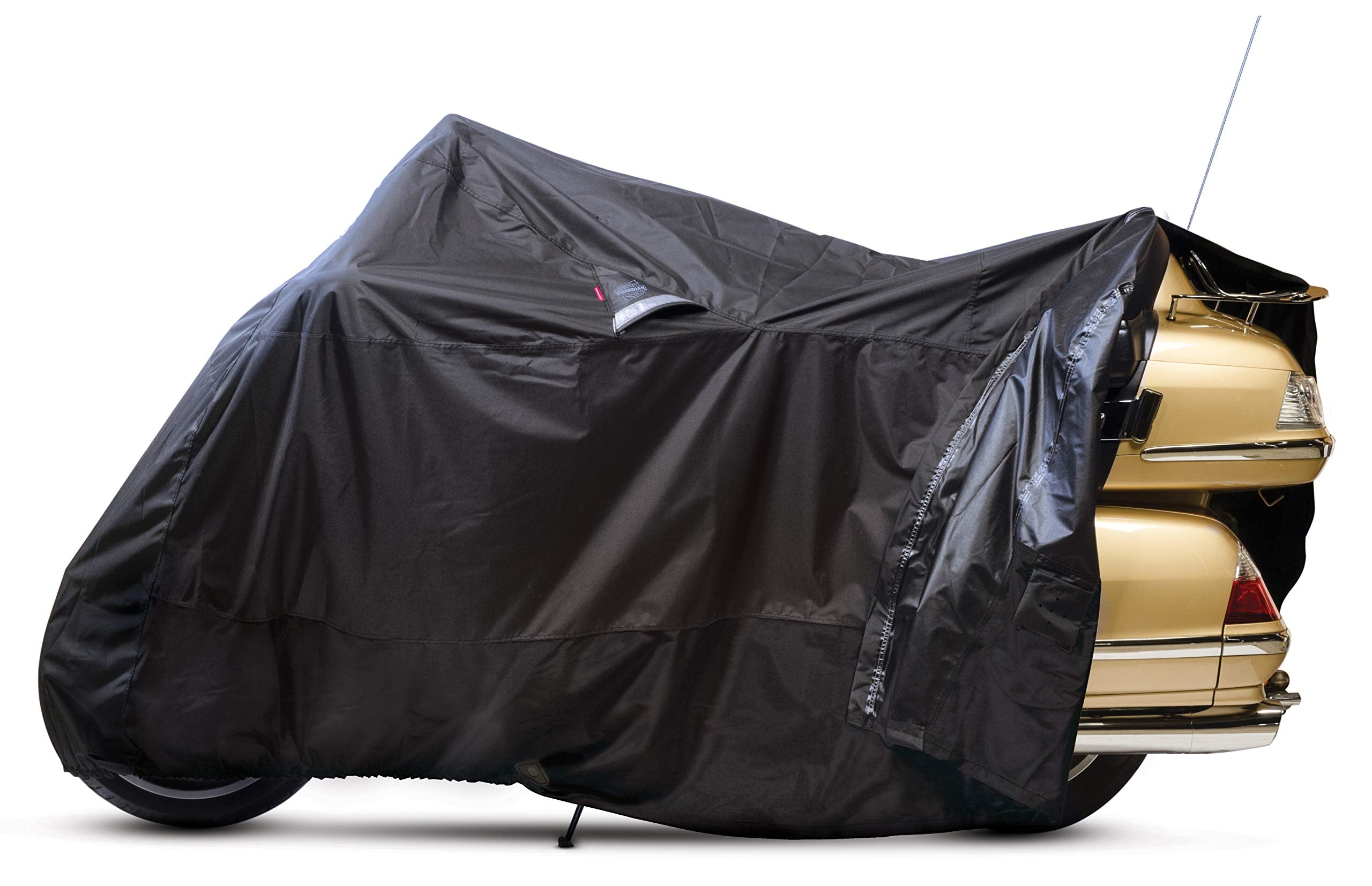 Dowco Guardian 50020-00 WeatherAll Plus Indoor/Outdoor Waterproof Motorcycle Cover, EZ Zip: Black, X-Large