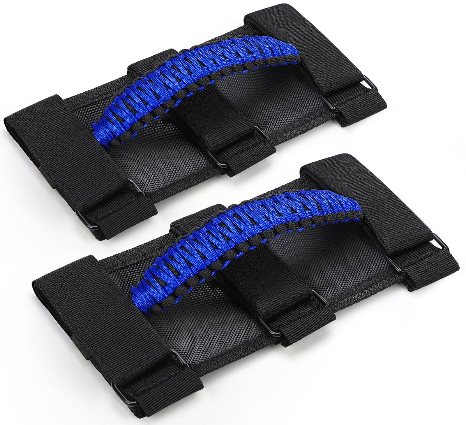 Moveland Grab Handles For Jeep Wrangler - Upgrade Metal Buckle Paracord Grip Handle - Roll Bar Grab Handles For Jeep Wrangler Jl
