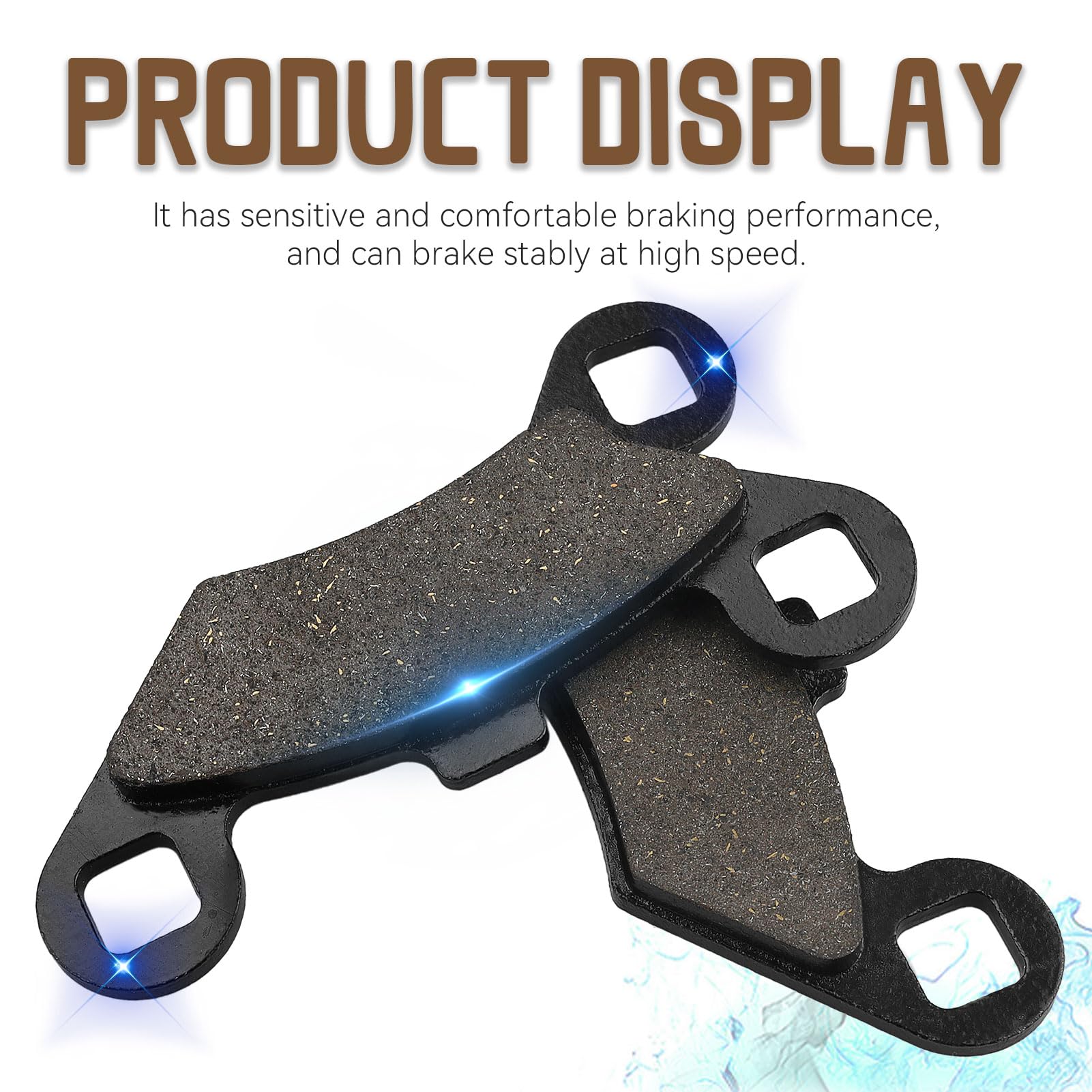 Sollon Front And Rear Brake Pads For Polaris Sportsman 400 500 600 700 800 Efi/Ho, Scrambler 500 400 2X4 4X4, Trail Boss 330, Tr