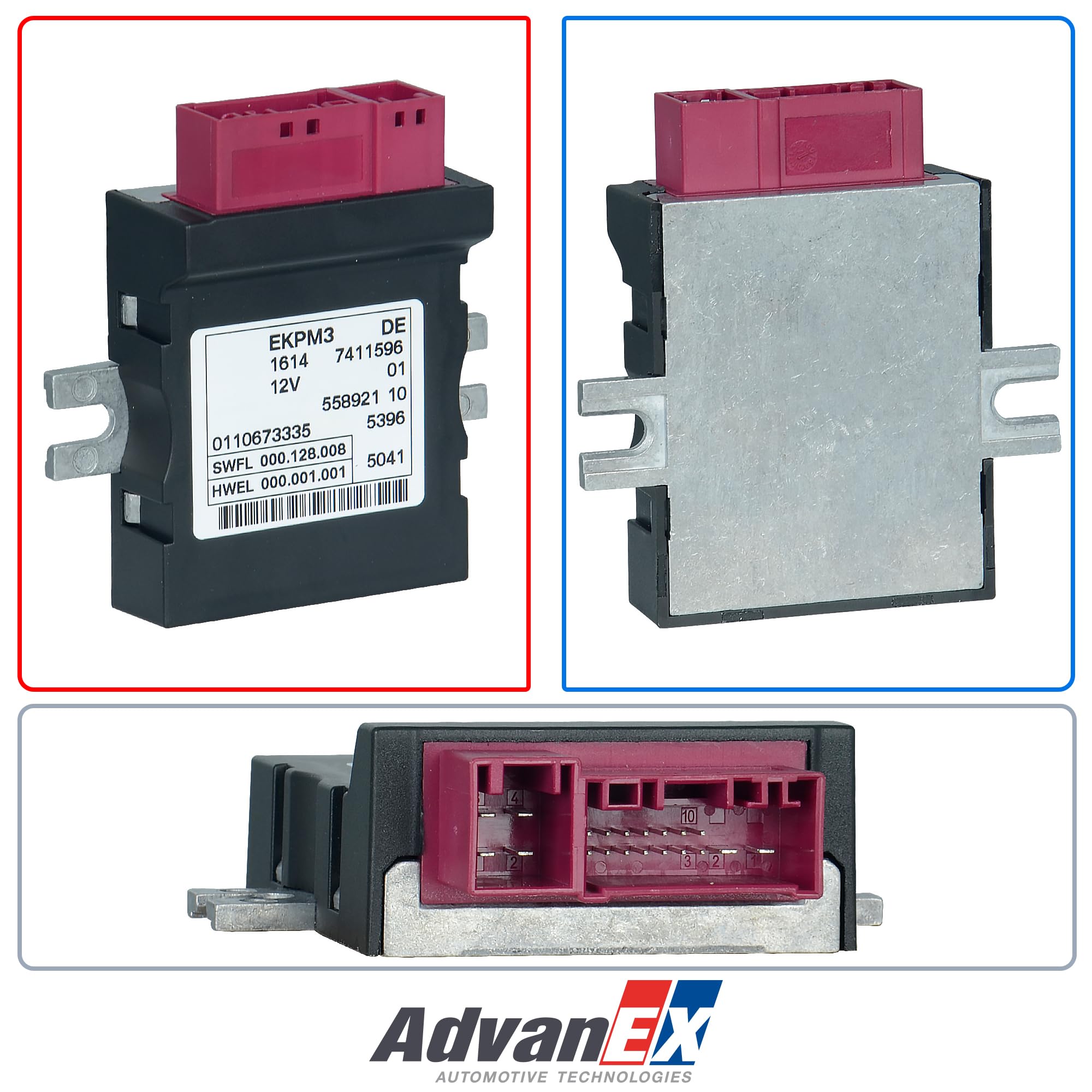 AdvanEX Fuel Pump Control Unit Module for BMW X3/X4/X5/X6, 228i, 320i/328i/335i, 428i/435i,