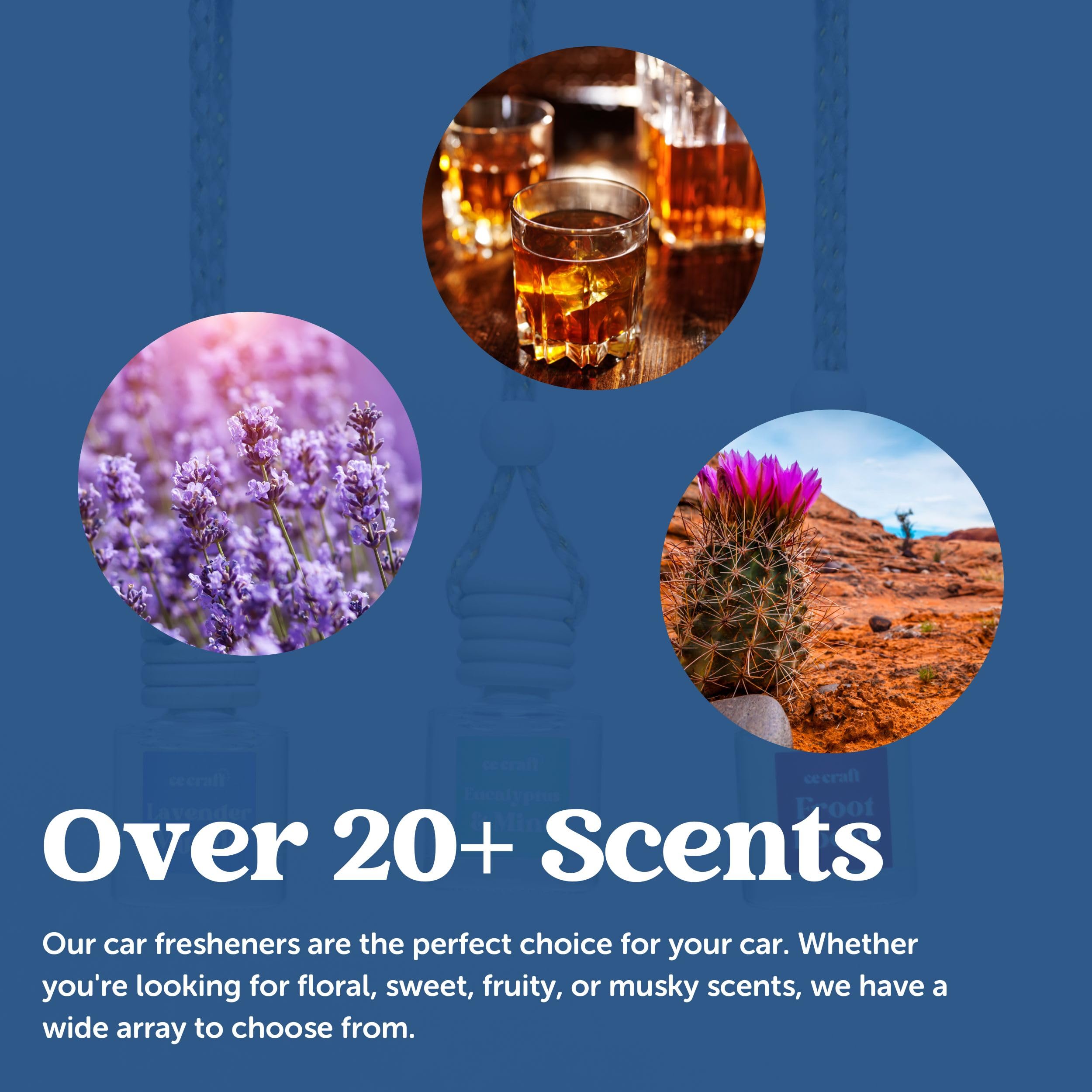 Candecraftco Car Air Hanging Fragrance Oil, Car Auto Freshener For Essential Oils, Scents Fragrance Aromatherapy Automobile Diff