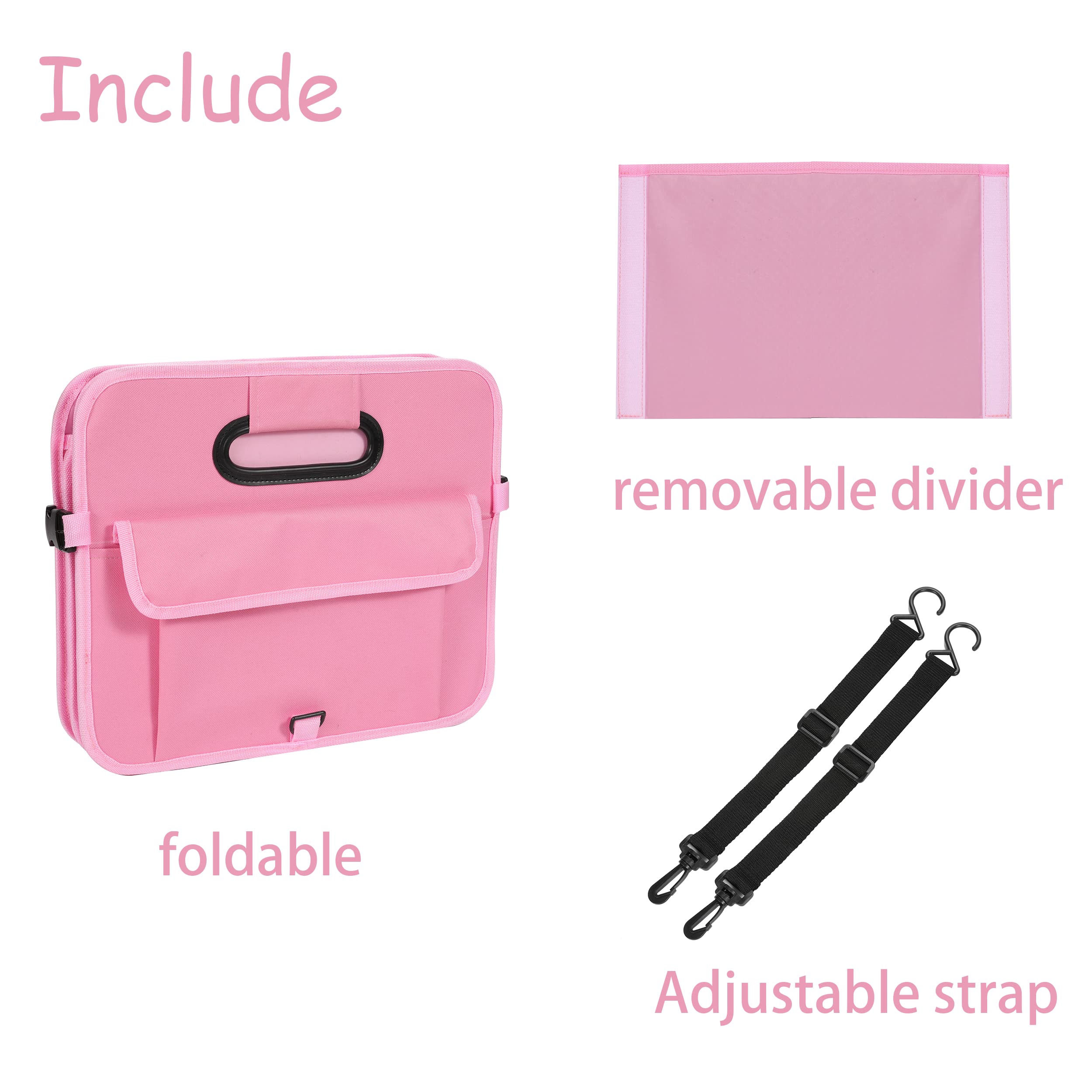 Aokjoy Car Trunk Organizer - Collapsible Multi Compartment Storage With Adjustable Straps For Suv