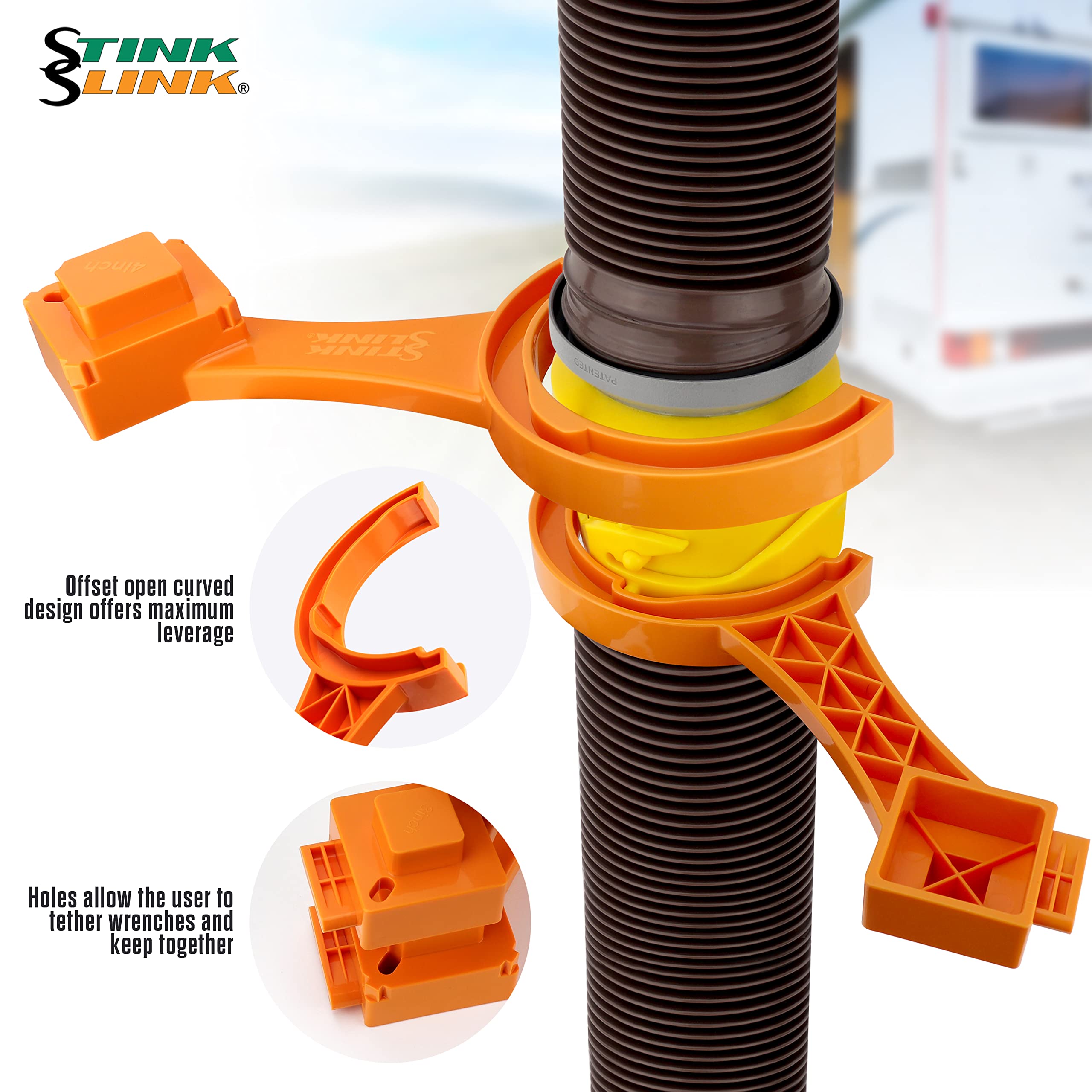 Stink Slink Original RV Sewer Hose Wrench Multi Tool - Durable Plastic, Model SSSW