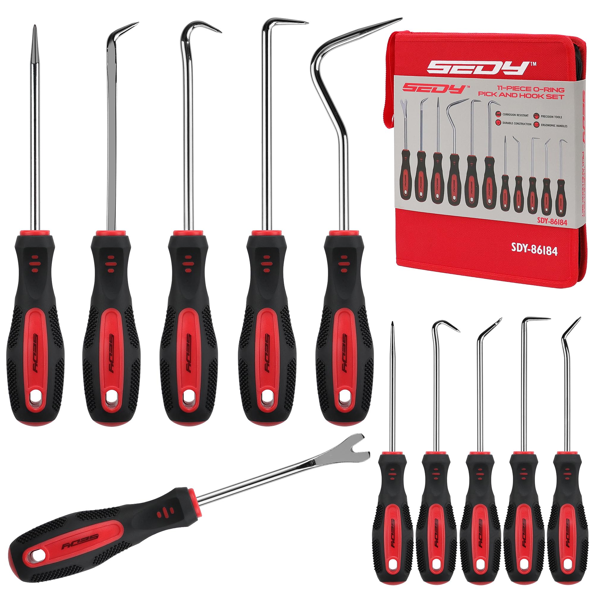 11-Piece Large Hook And Pick Set With Clip Removal Tool, Precision O-Ring Removal Kit For Automotive Mechanic And Electronic Mai