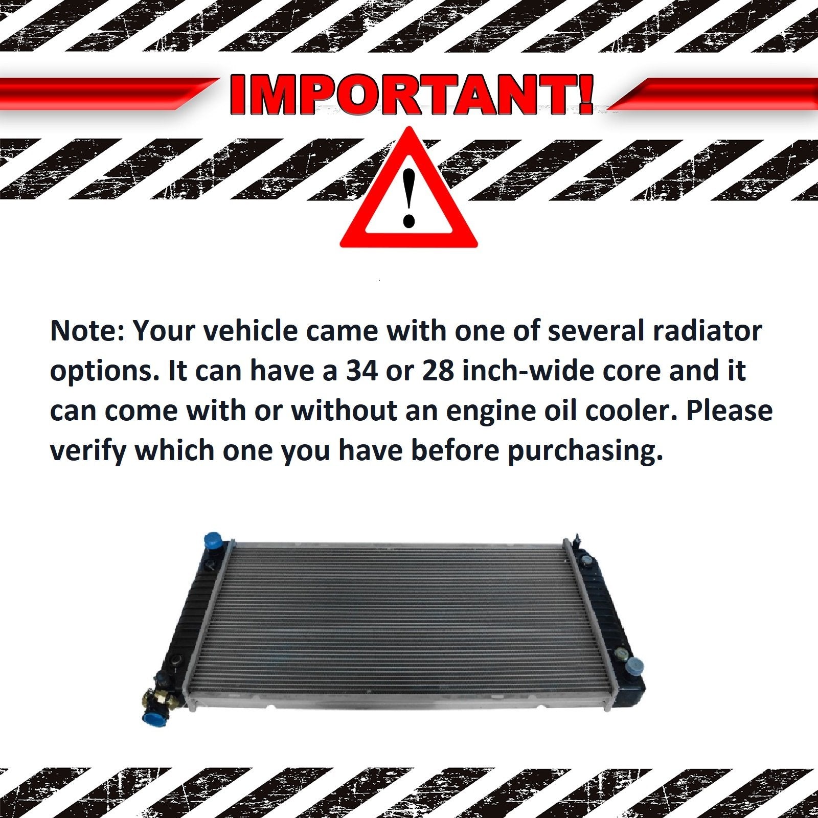Trq Radiator For Chevy Gmc C/K Pickup Tahoe Suburban Yukon V8 With 34'' Core