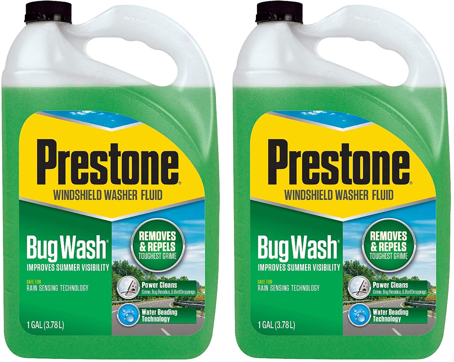 Prestone As657 Bug Wash Windshield Washer Fluid, 1 Gallon (Pack Of 2)