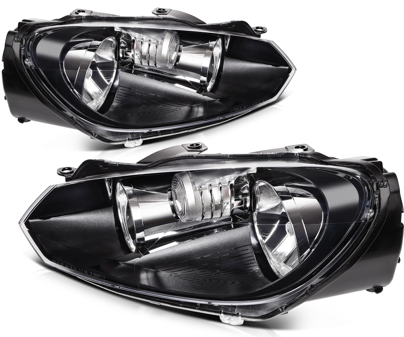 LSAILON Headlight Assembly Replacement Fit 2010-2014 for Volkswagen For Golf 2010-2014 for Volkswagen GTI 2010-2014 for Volkswag