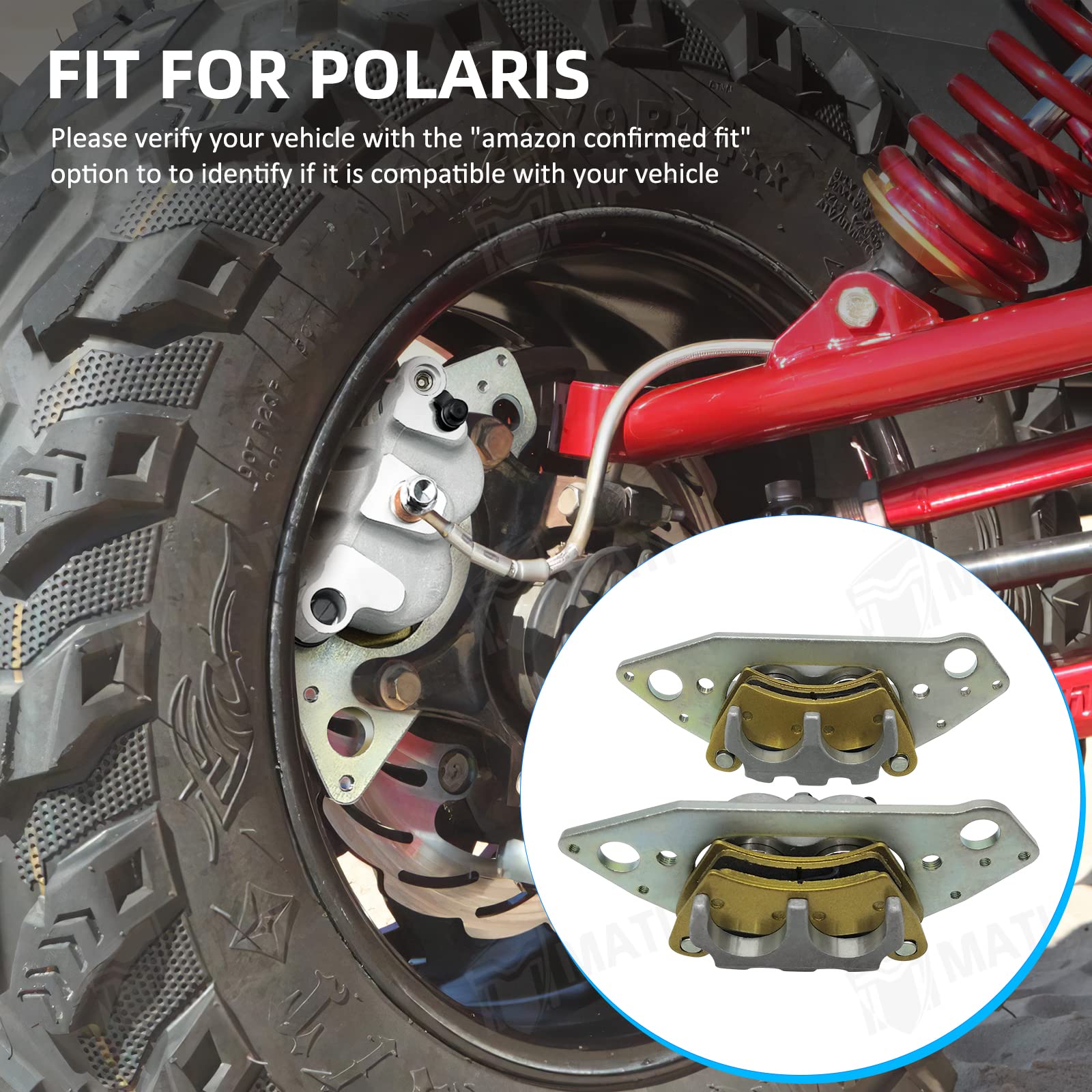 M Mati Front Left Right Brake Calipers For Polaris Ranger 800 Ranger 900 Ranger Diesel Rzr 4 800 Rzr 900 1000 Ranger 500 570 700