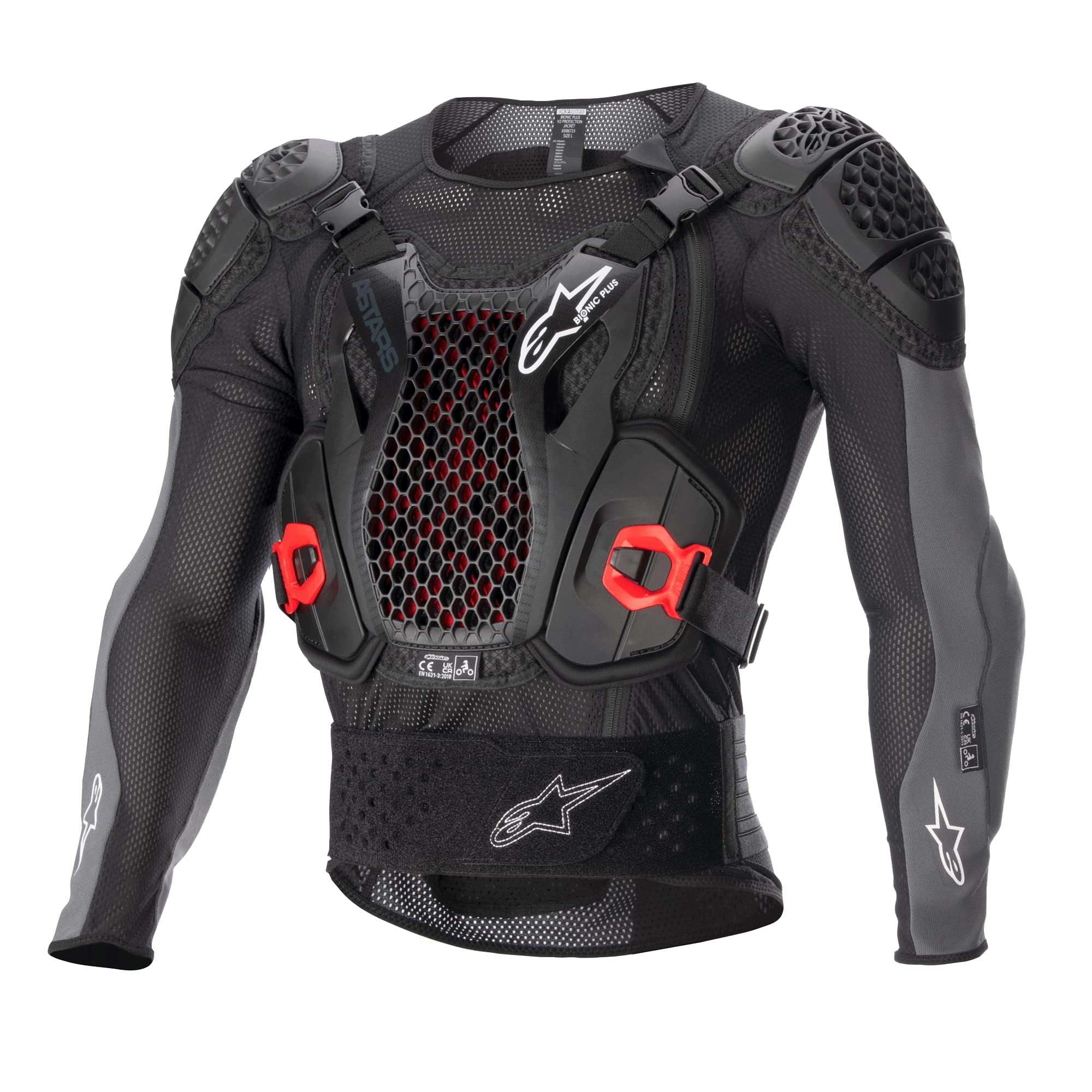 Alpinestars 6506723-1036-S: Bionic Plus V2 Protection Jacket Black/Anthracite/Red Sm