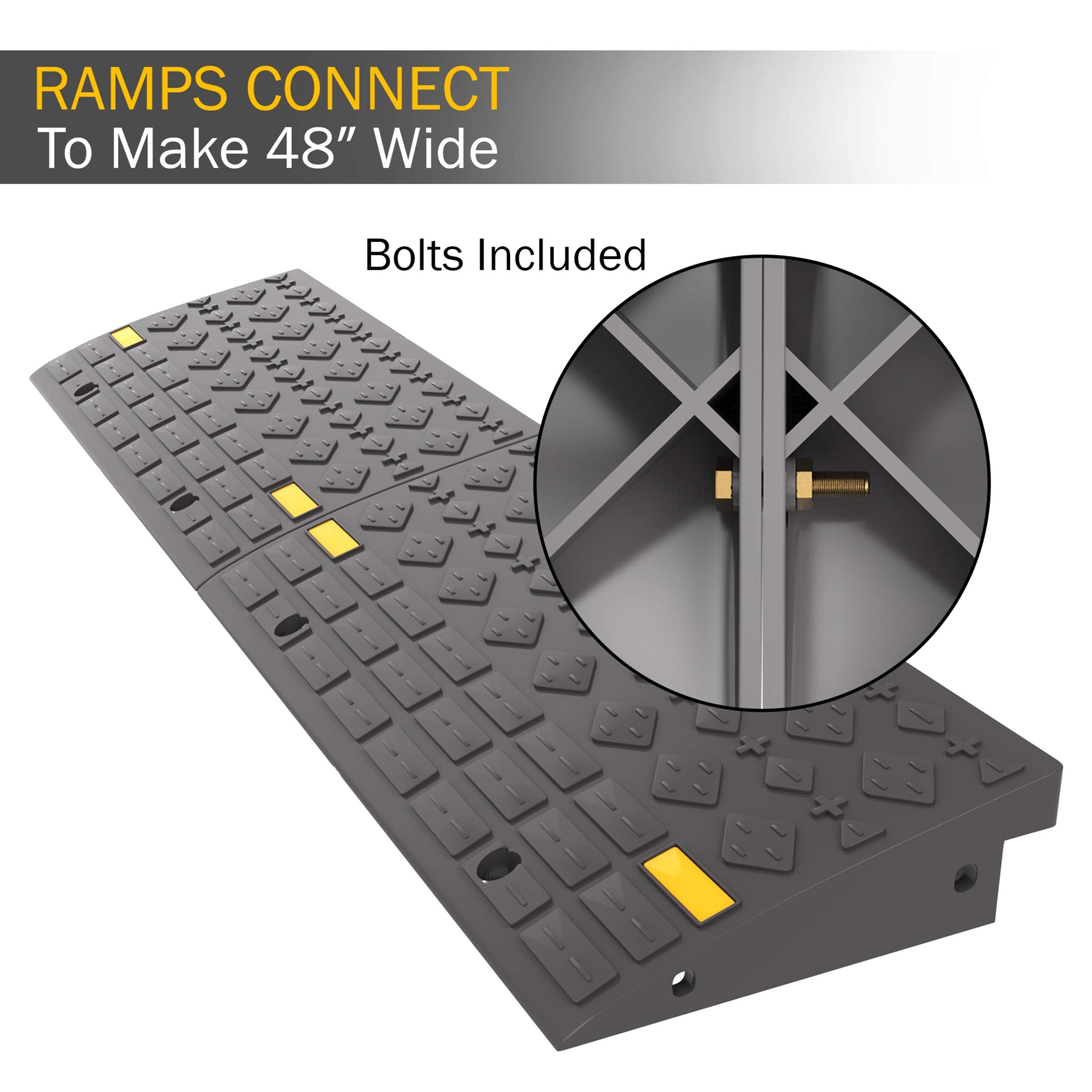 Set Of 2 Curb Ramps With 4 Ton Capacity - For Cars, Trucks, Rvs, Atvs, Motorcycles, Hand Trucks, Mowers, And Carts By Stalwart (