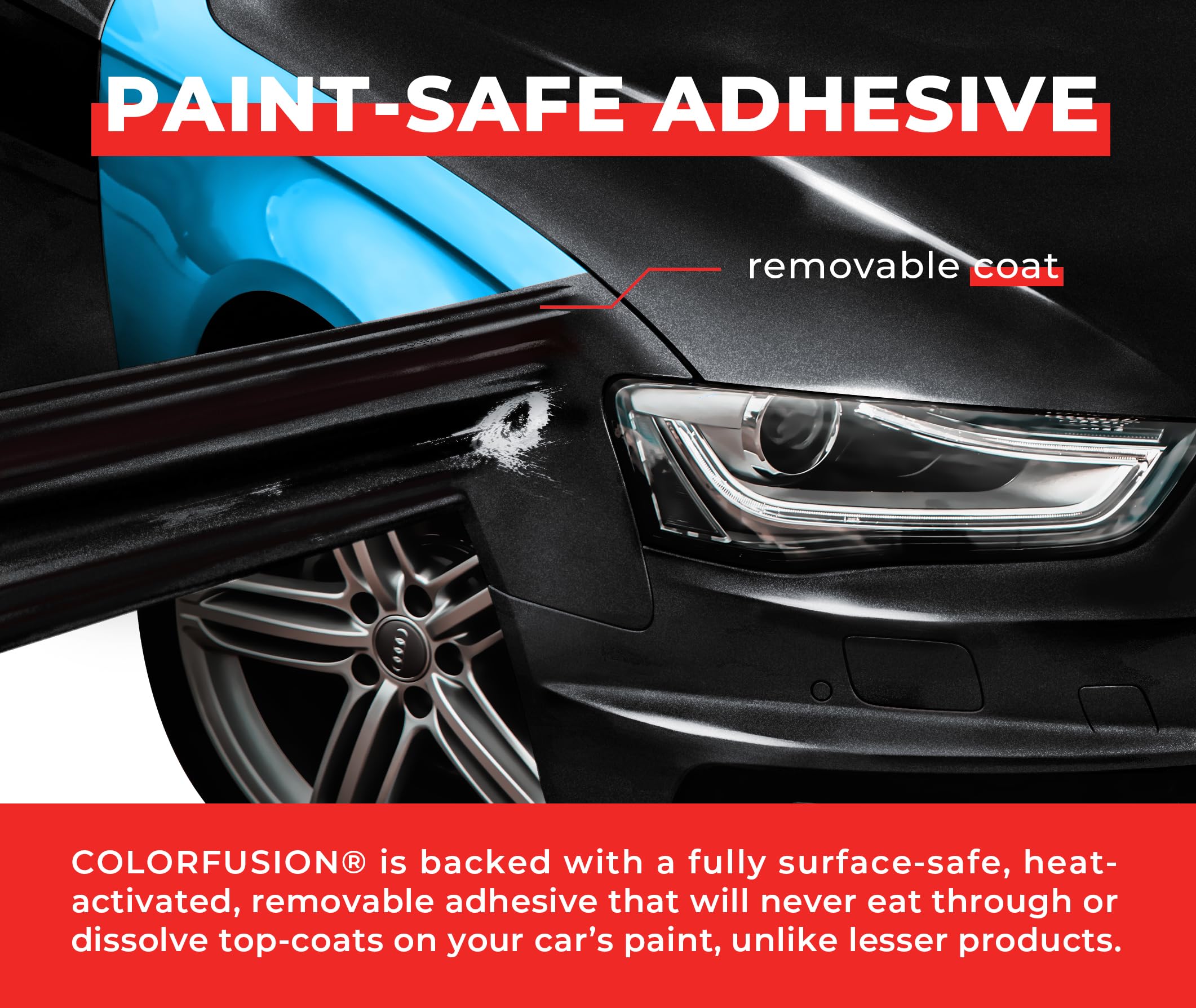 VViViD ColorFusion PPF Vinyl Car Wrap - Gloss Metallic Shadow Ash Grey, 1ft x 5ft, Dry Apply, Model VV-CLRFUS-GLMETSHADASH