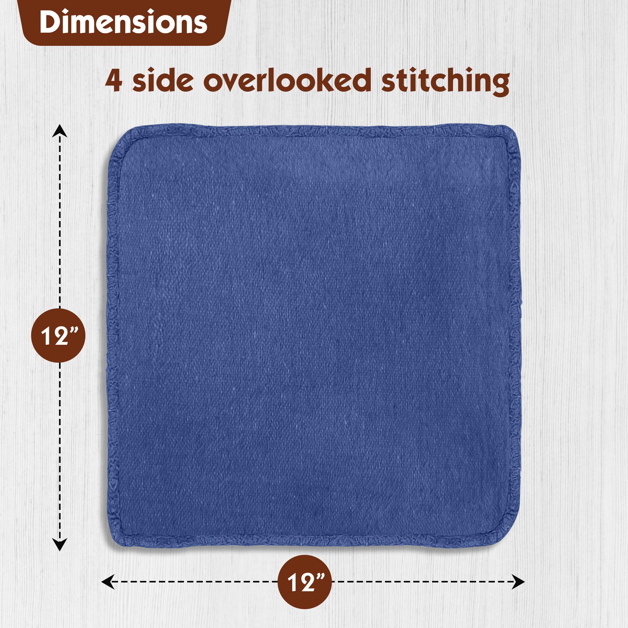 Nabob Wipers Auto Mechanic Shop Towels 25 Pack Bulk Shop Rags 100% Cotton Size 14X14 Commercial Grade (25 Pack, Blue)