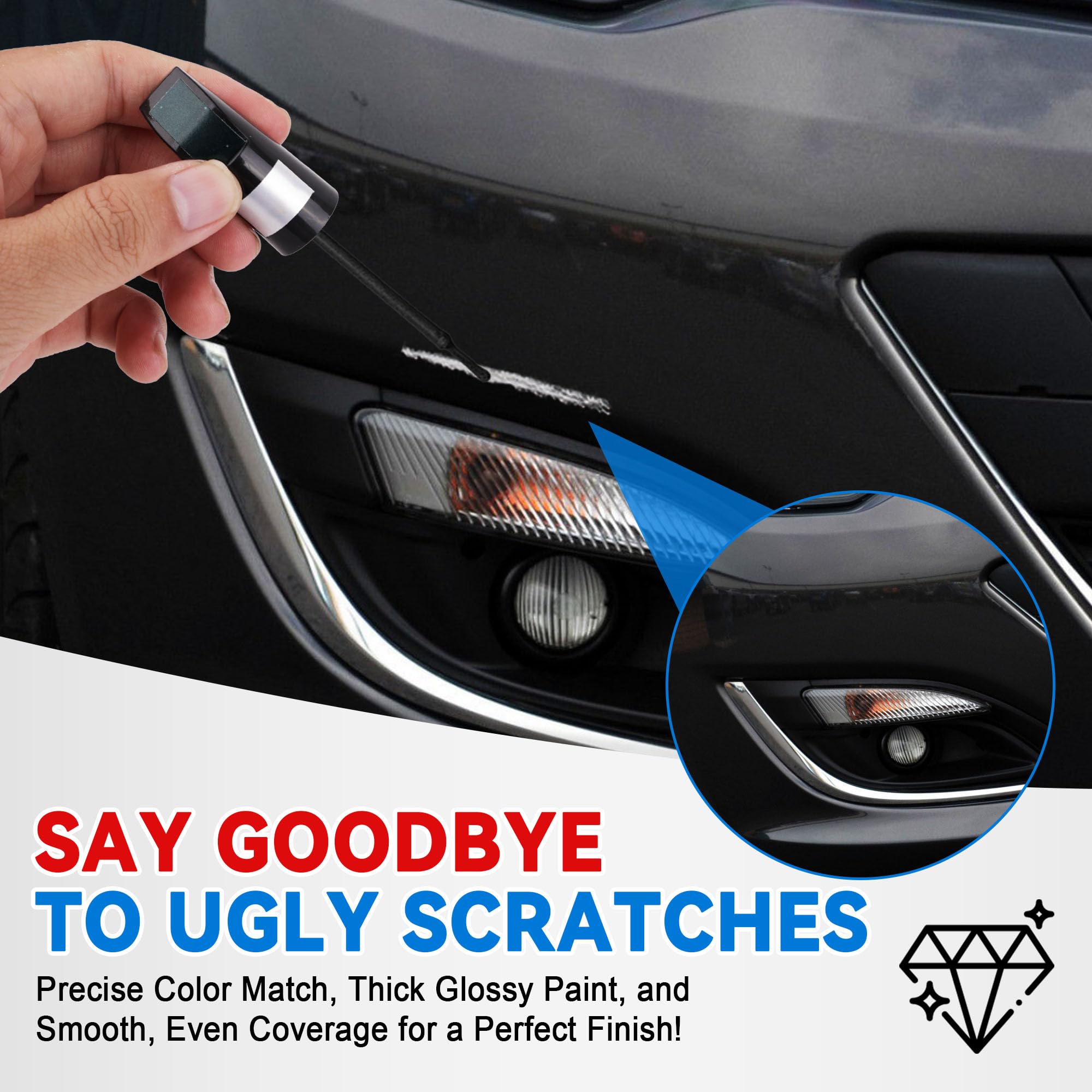 Pearl Black Touch Up Paint for Cars, Car Paint Scratch Repair, Auto Paint Repair Pen, Automotive Scratch Remover, Professional S