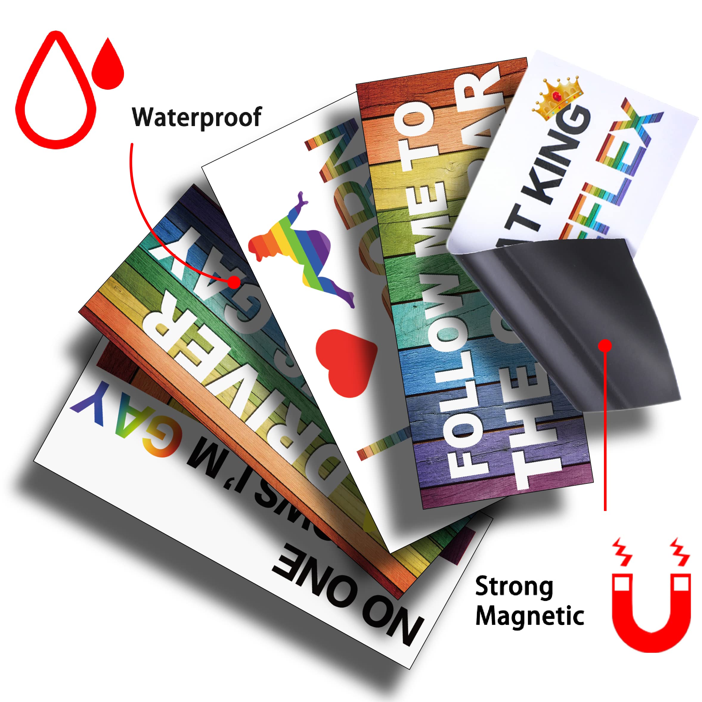 Frienda 10 Pcs Bumper Decals Funny Lgbt Stickers Rainbow Bumper Prank Car Stickers Colorful Car Accessories For Truck Vehicle Lu
