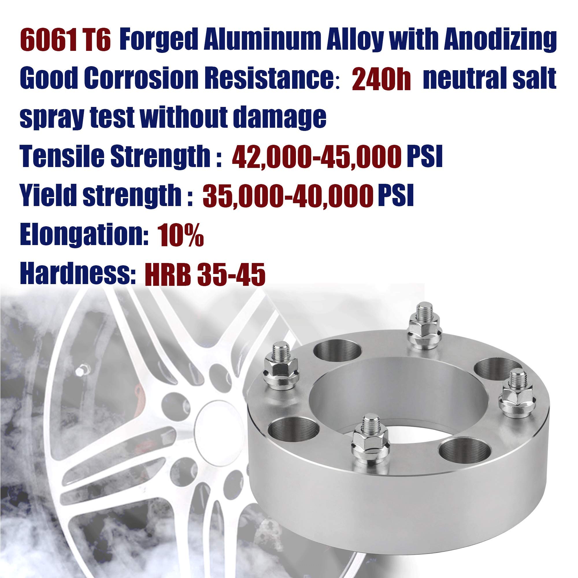 FLYCLE 4x137 Wheel Spacers - 2" Aluminum Alloy, 4PCS with 10x1.25 Studs, Fits CAN-AM Defender/Outlander/Kawasaki Mule