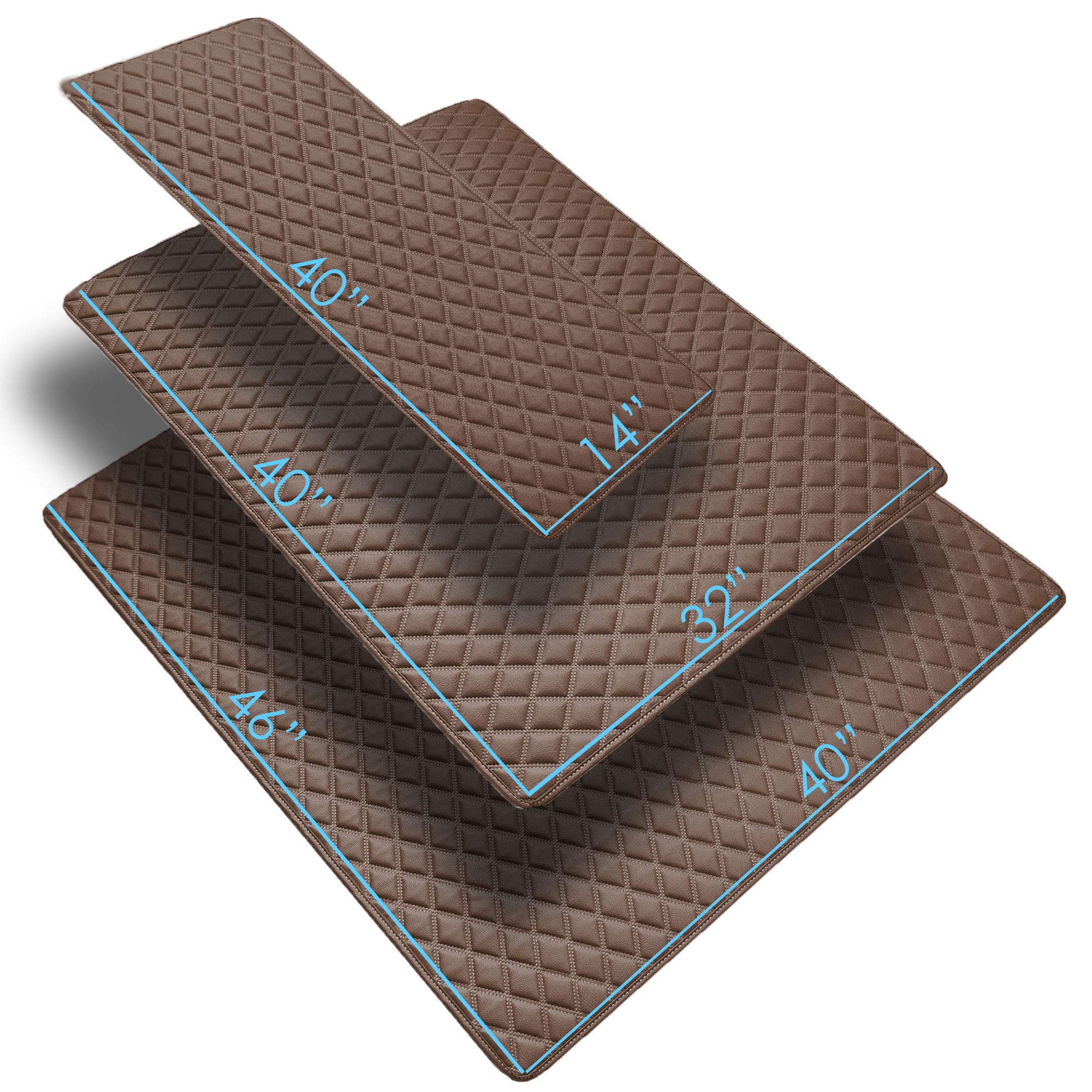 Fh Group F16501Brown-14 Deluxe Heavy Duty Faux Leather Diamond Pattern Multi-Purpose Brown Automotive Cargo Liner Fits Most Cars