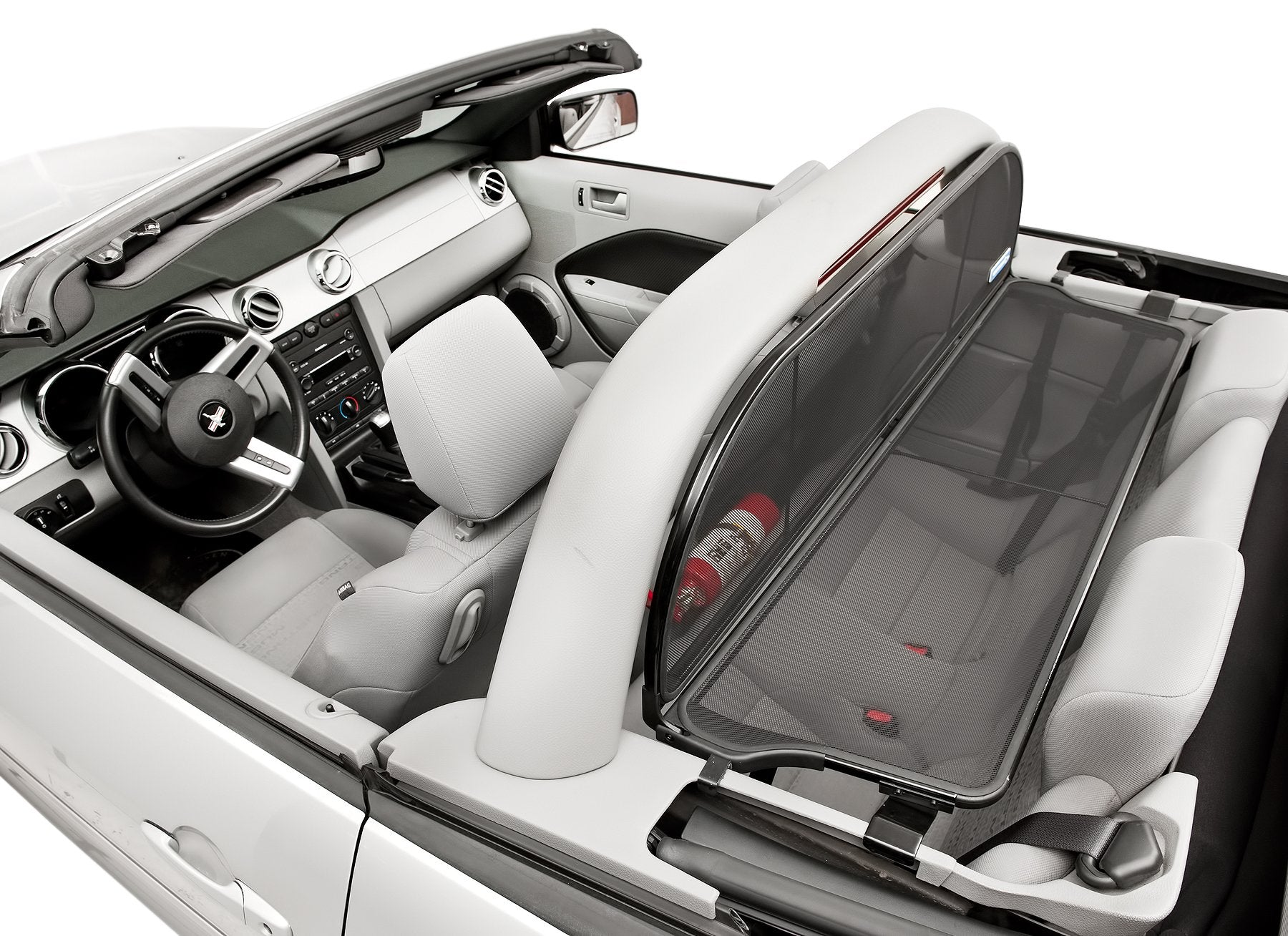 Love The Drive Mustang Convertible Wind Deflector 2005-2014, Transparent Black, Compatible with CDC, Saleen, Roush Lightbars