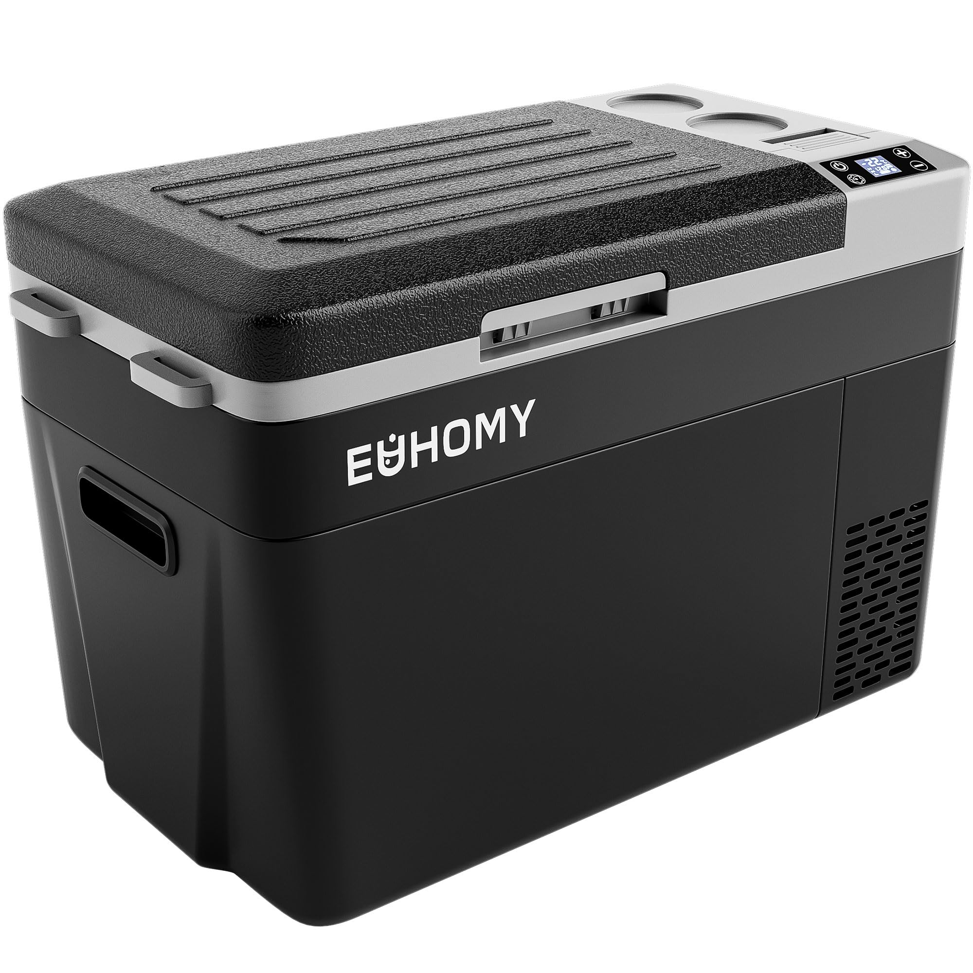 EUHOMY 12V Portable Refrigerator, 32QT Car Fridge, APP Control, Black, J30 Model, Ideal for Camping and Travel