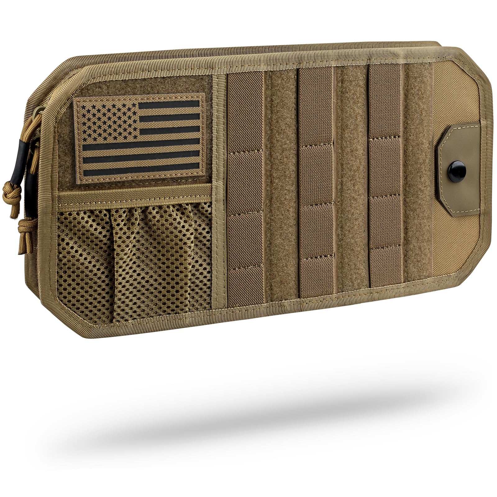 WYNEX Molle Car Sun Visor Organizer, Original Design Car Accessories with Zipper Visor Storage Pouch & Glasses Clip, Semi-Rigid 