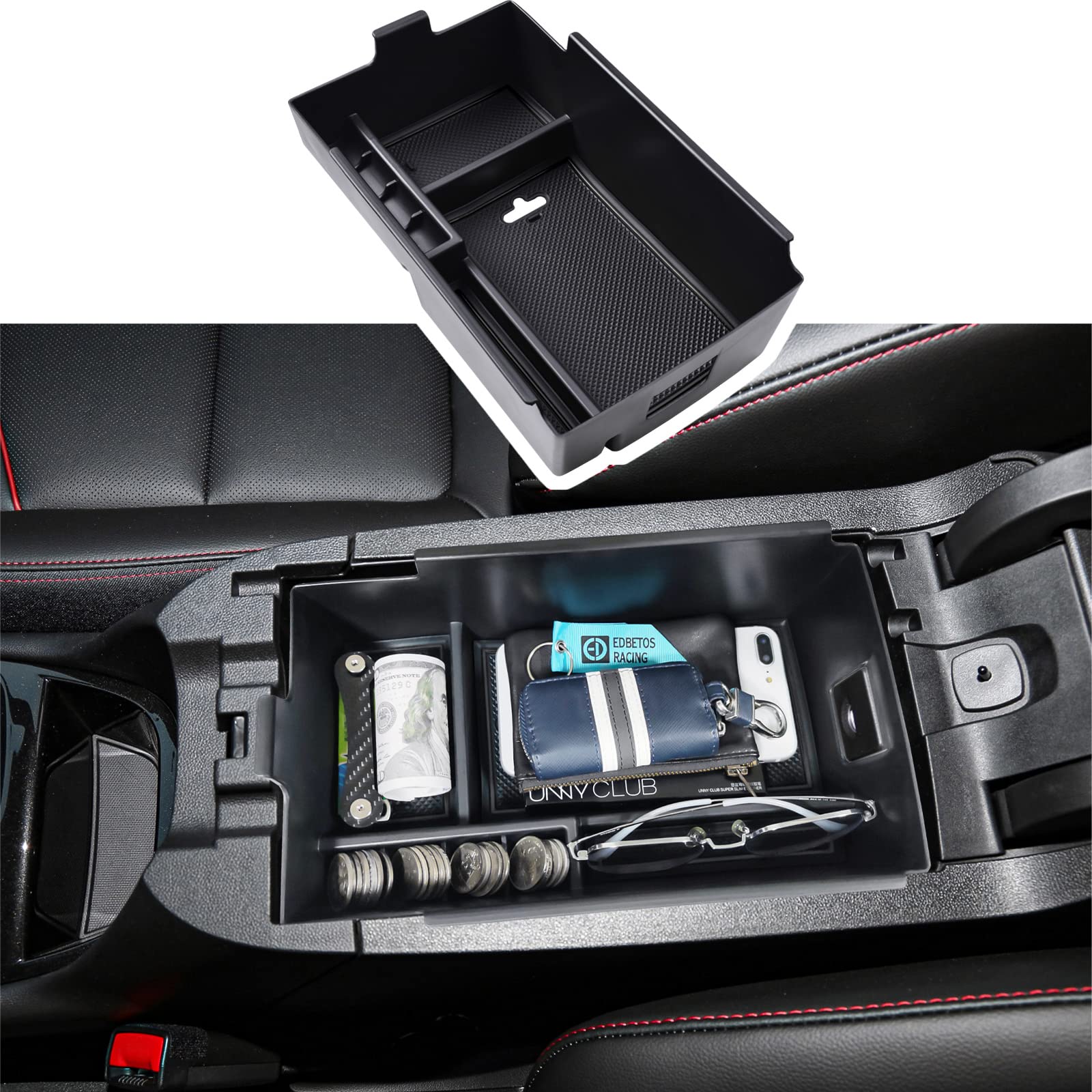EDBETOS Center Console Organizer Compatible with Chevy Equinox Accessories 2018 2019 2020 2021 2022 2023 2024 Insert Tray Interi