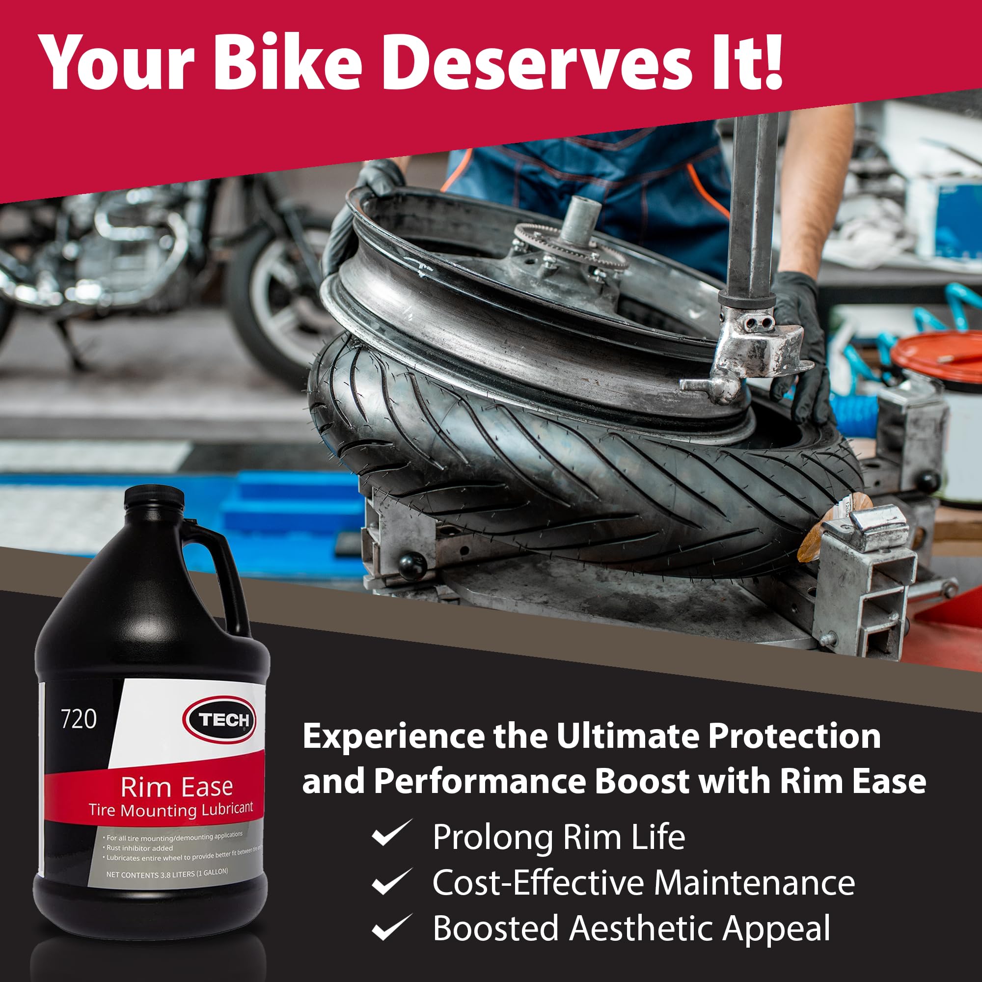 TECH Tire Repairs Rim Ease Tire Mounting Lubricant - 1 Gallon, Petroleum & Silicone Free, Fast & Easy Demounting