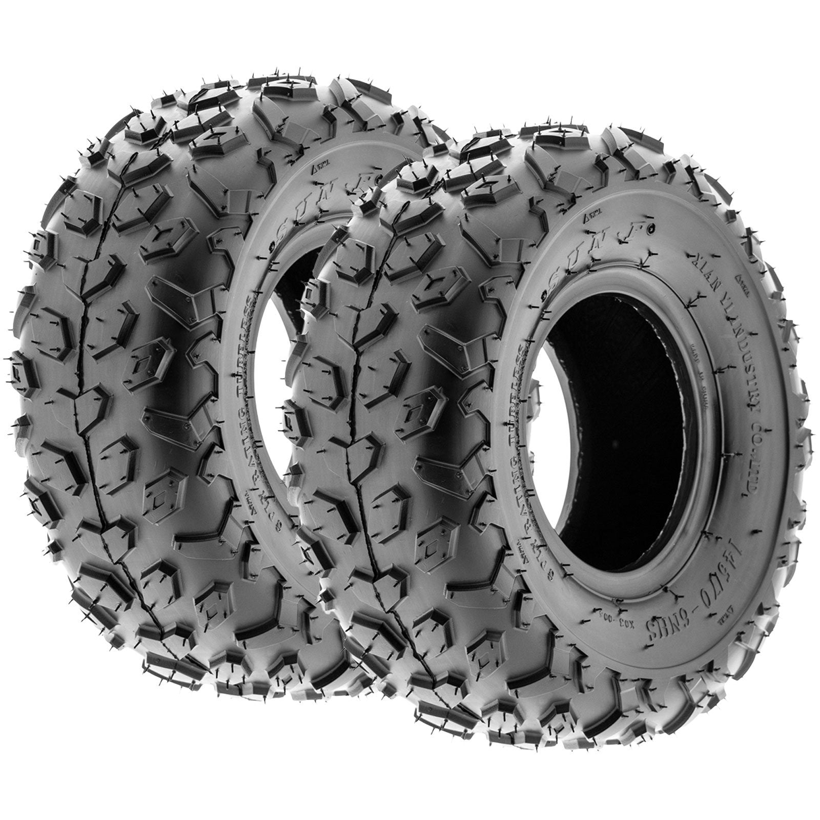 SunF A014 XC-Sport ATV & Go Kart 145/70-6 (14x6-6) Knobby Tires, 6 PR, Tubeless (Pair of 2)