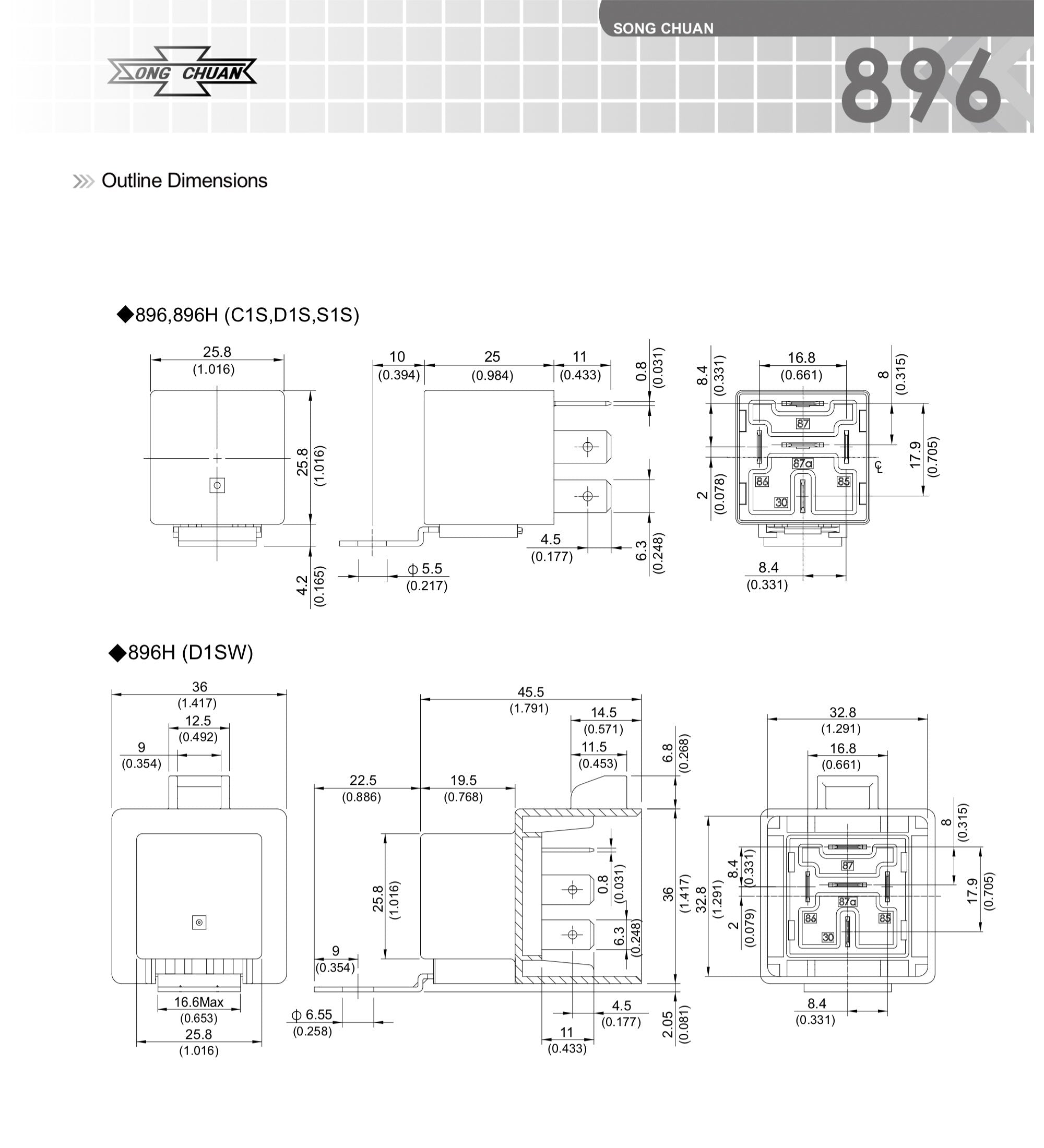 Song Chuan OEM EPS Relay for 2009-2014 Polaris Sportsman 550/850, Model 50A 12VDC