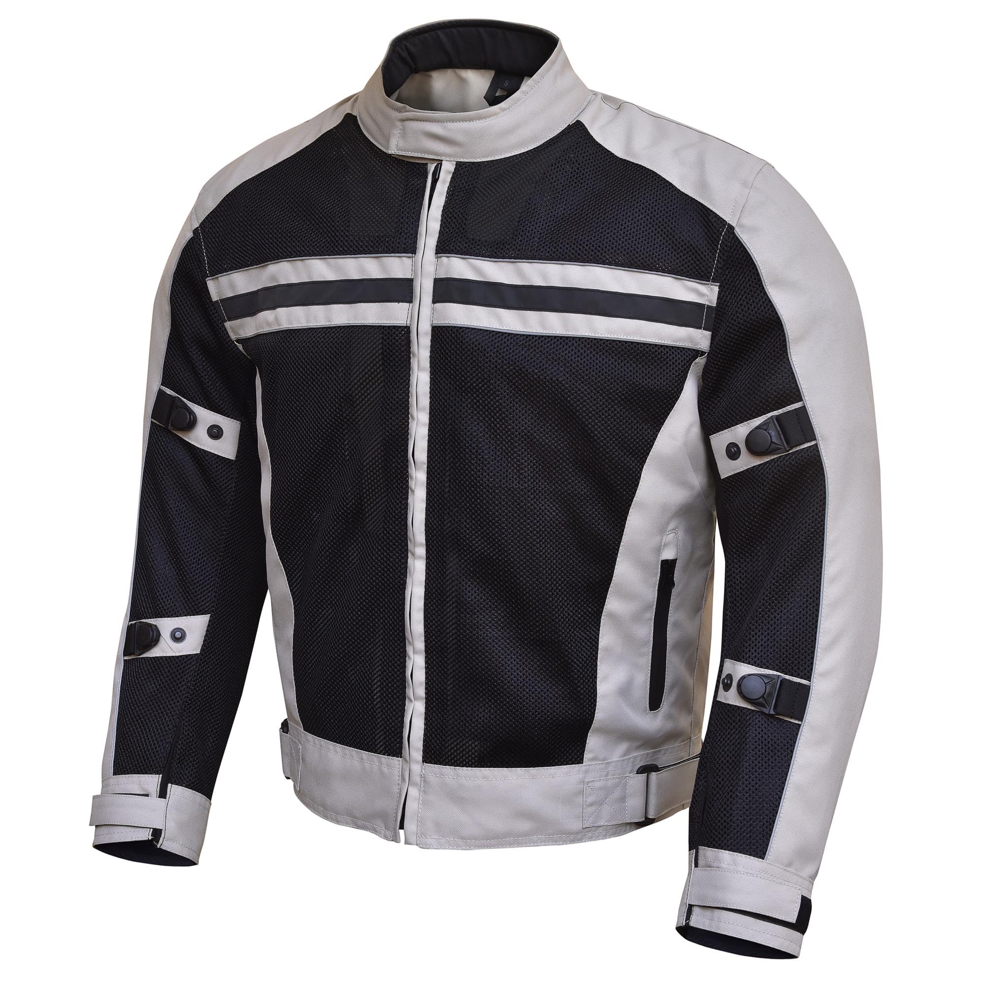 Wicked Stock Motorcycle Jacket Men - Ce Level1 Reflective Summer Biker Jacket Men With Adjustable Cuffs & Waist Belt - Lightweight & Comfortable Mesh Motorcycle Jacket With Armor For Men