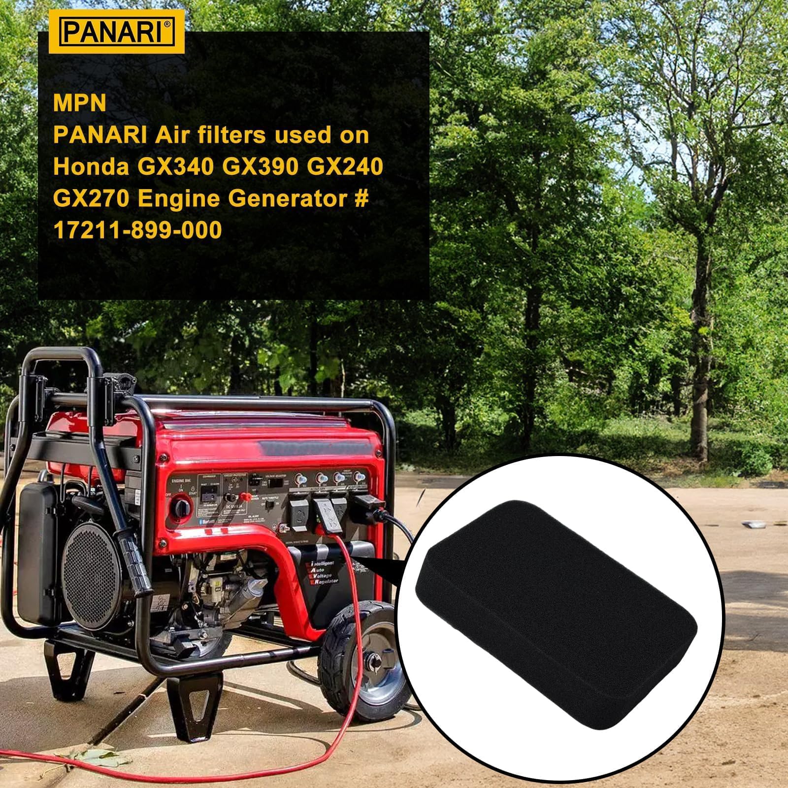 Panari 17211-899-000 Air Filter For Honda Gx390 Gx240 Gx270 Gx340 Engine Eb3000 Eb3500 Eb3800 Em3000 Em3500 Em3800 Coleman Power