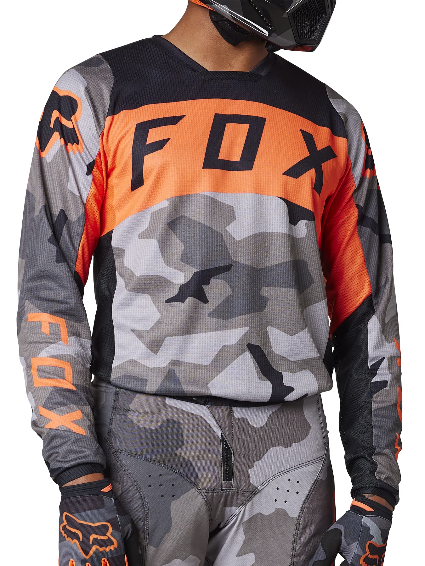 Fox Racing 180 BNKR Motocross Jersey - Small - Grey Camo - Polyester - Model 28827-033