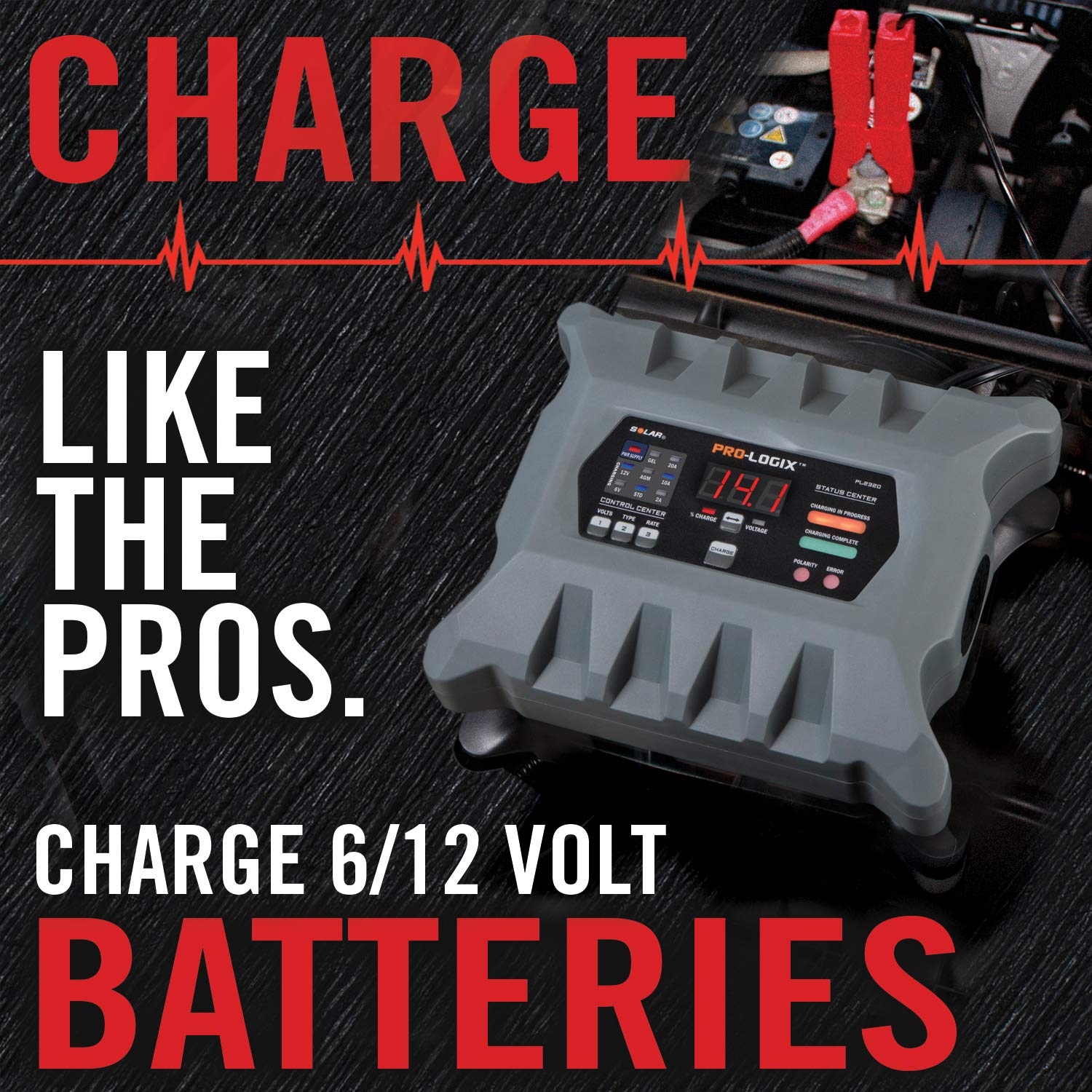 Clore Automotive PL2320 20-Amp Smart Charger, 6V/12V Battery Maintainer, Gray, One Size