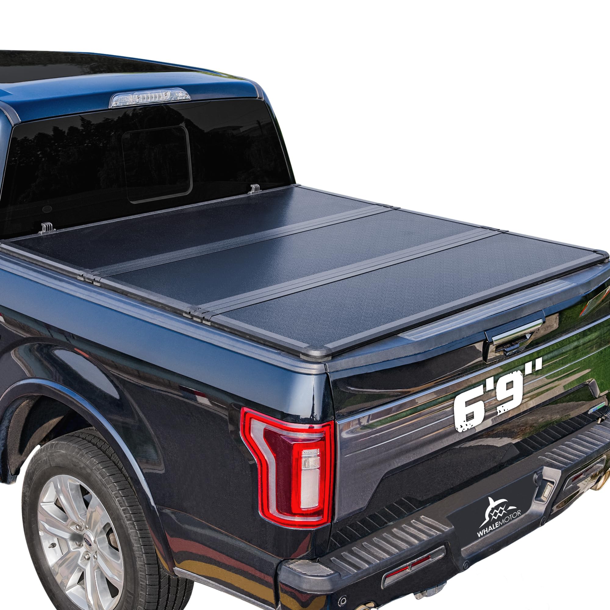 Hard Folding Truck Bed Tonneau Cover Compatiable With Ford Super Duty 6.8 Ft Standard Box, 1999-2025 F250 F350 F-250 F-350, Tri